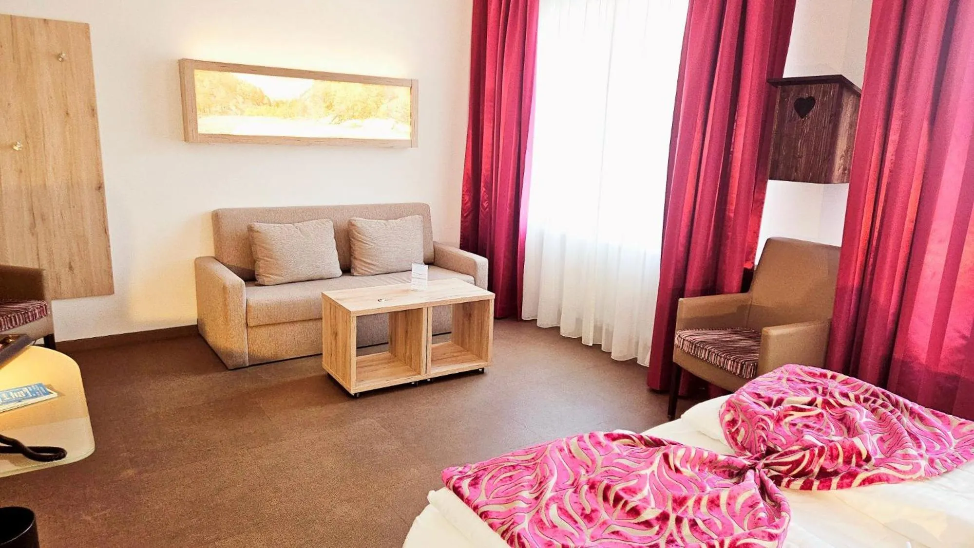 Seating area, Bed in Hotel Edel Weiss