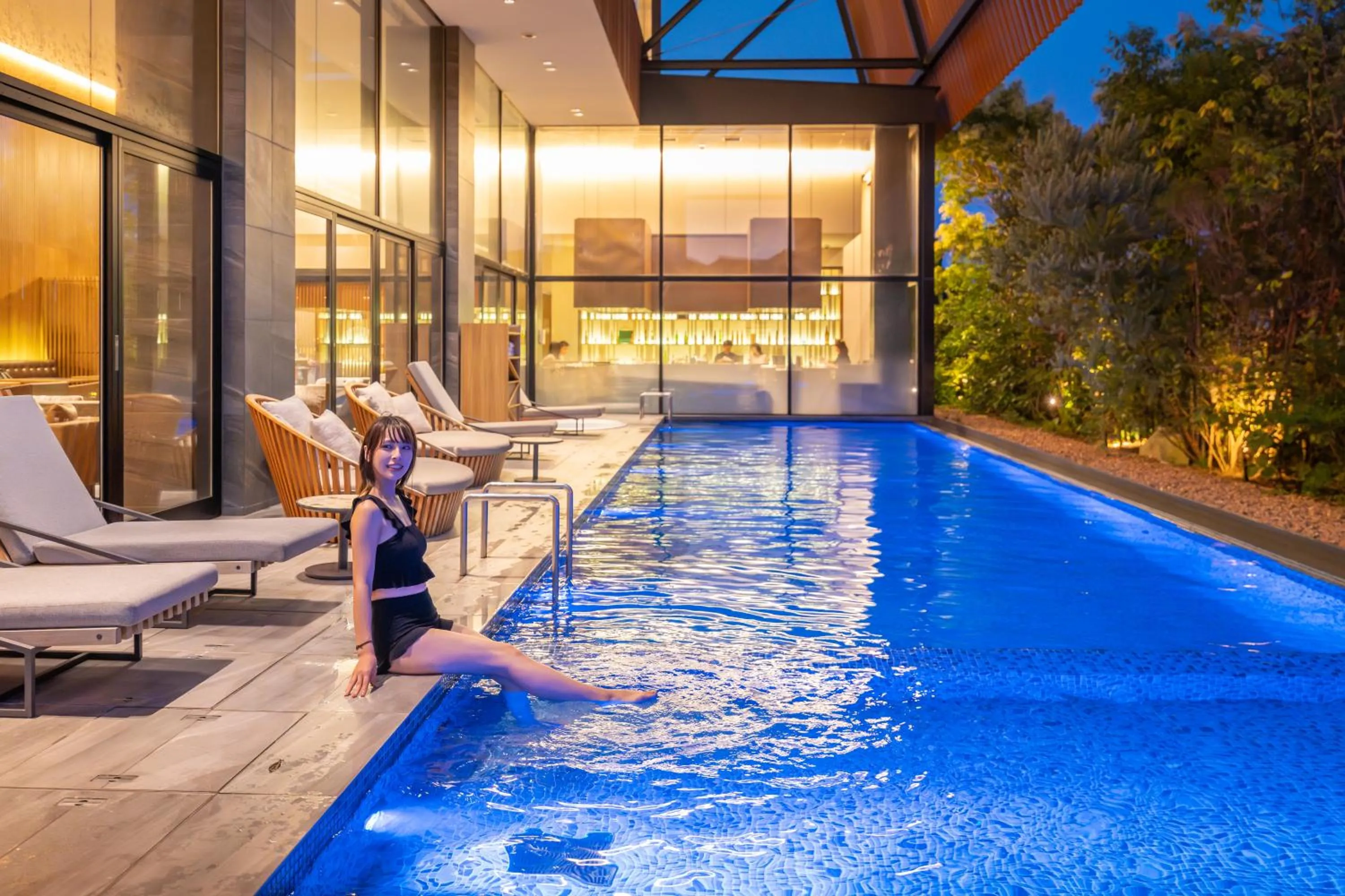 Pool view in Garden Terrace Fukuoka