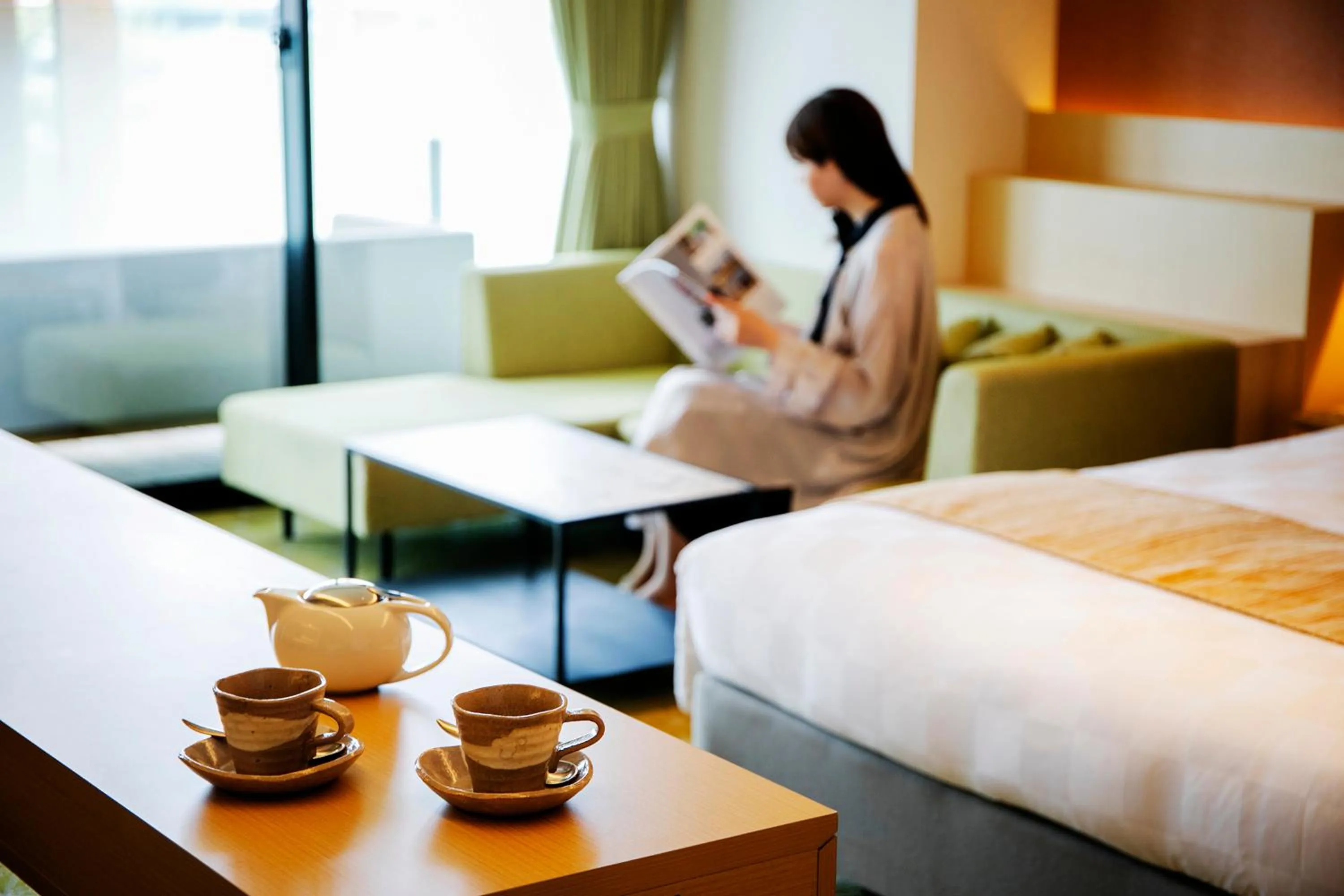 People, Bed in Garden Terrace Fukuoka