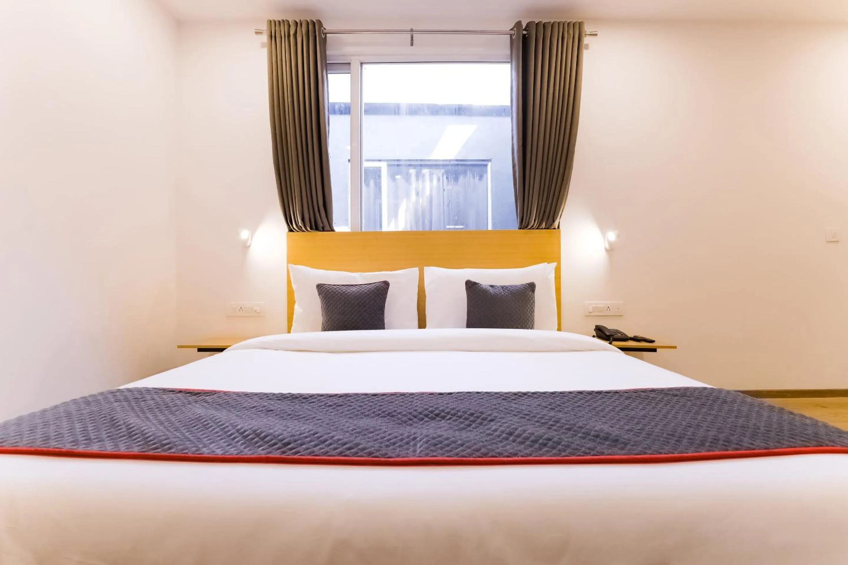 Bedroom, Bed in Townhouse Prithvi Resort Near Phoenix Palassio