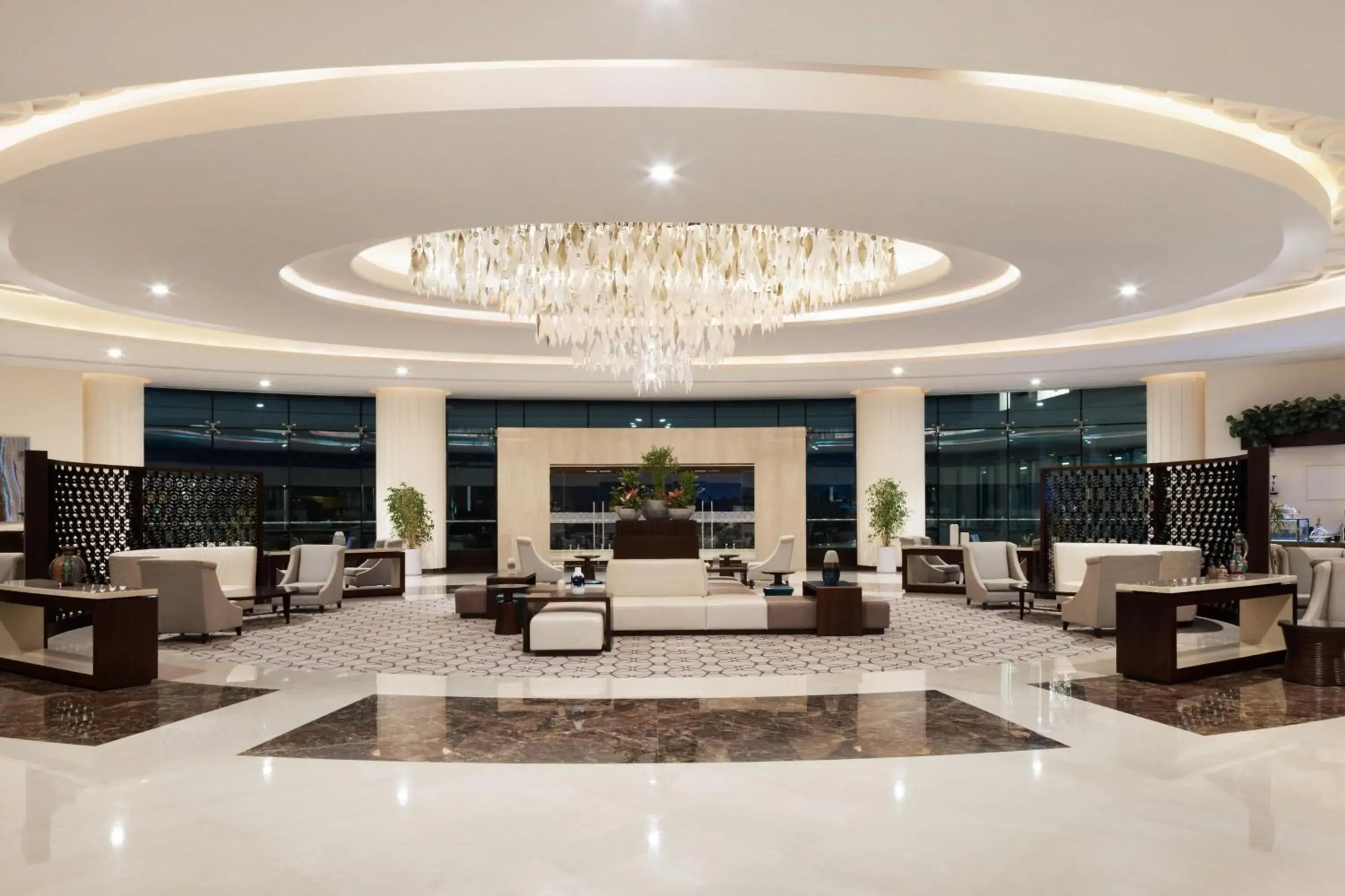 Lobby or reception in JW Marriott Hotel Muscat Lobby or reception in JW Marriott Hotel Muscat