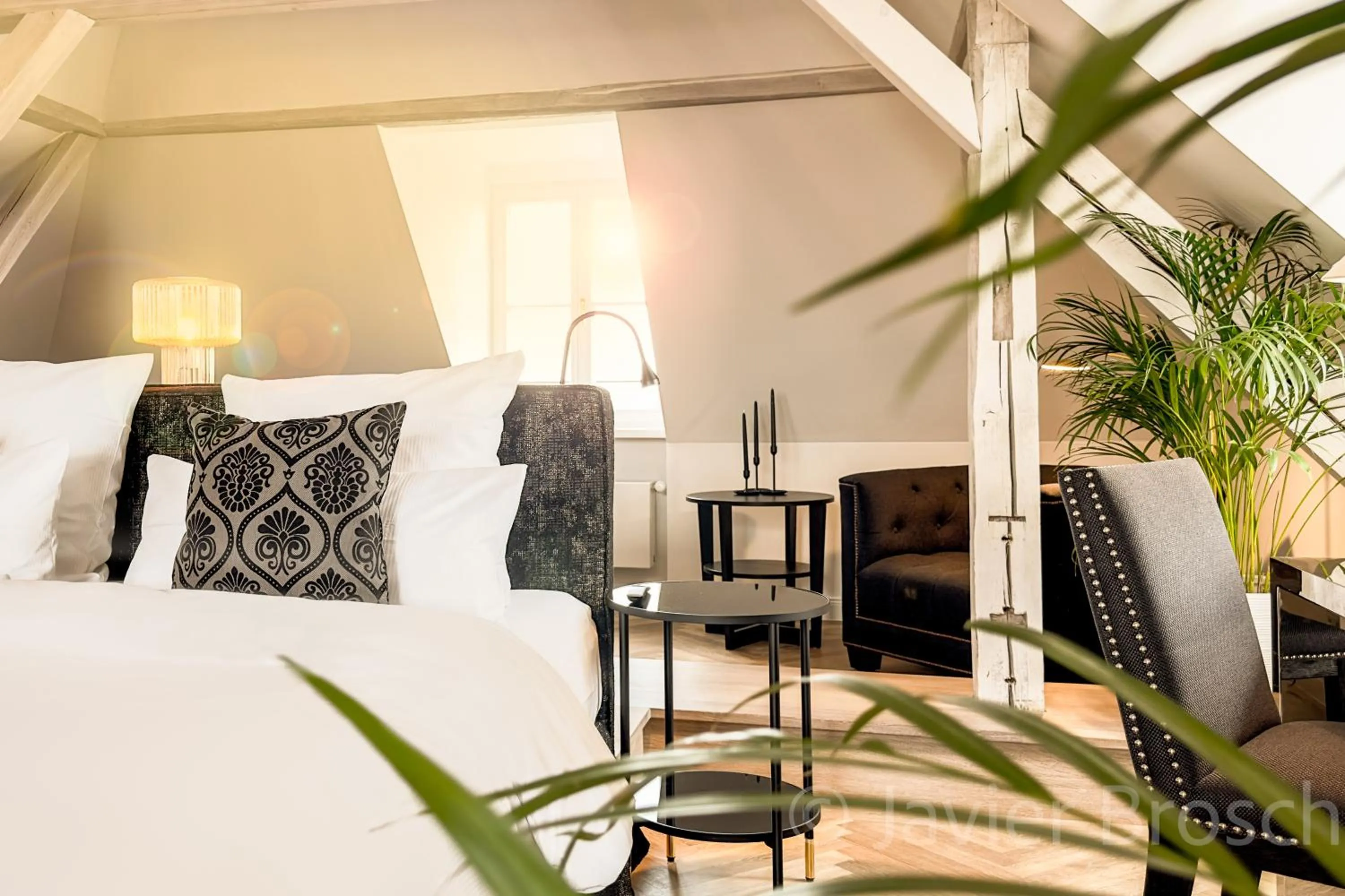 Photo of the whole room, Bed in Boutique Hotel Krone München