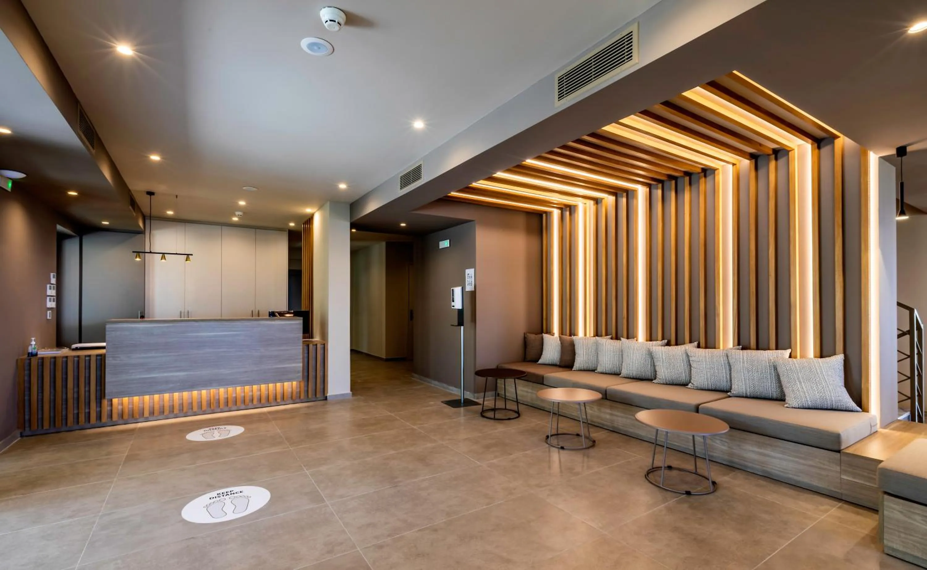 Lobby or reception in White Olive Premium Lindos