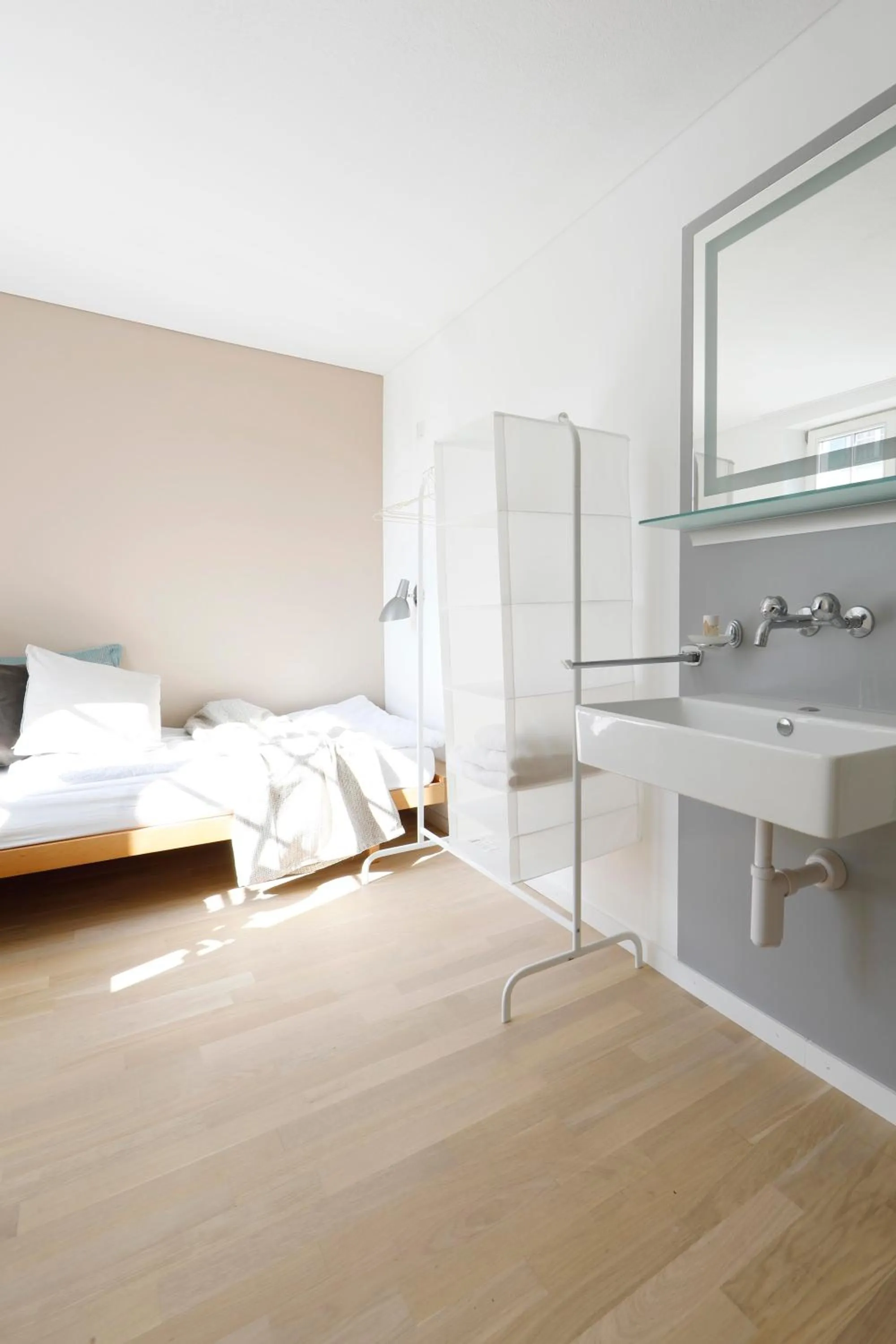 Bathroom, Bed in Hotel Untertor by Maier - Self-Check-in