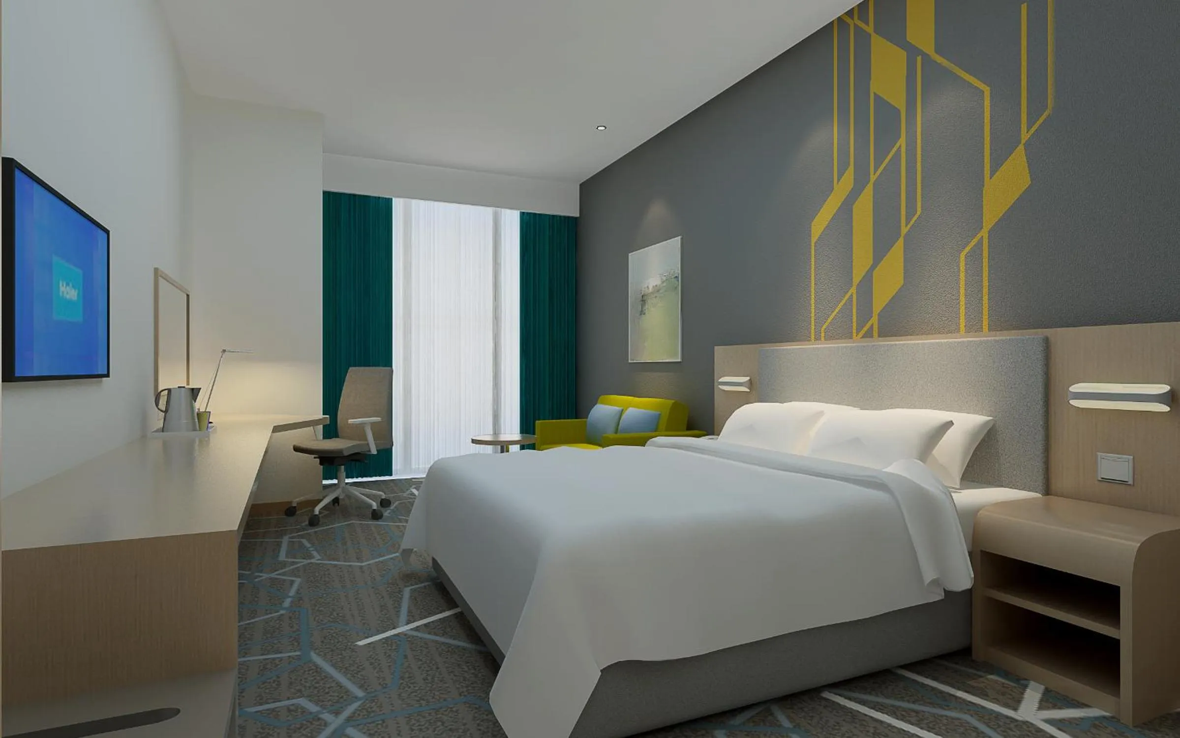 Photo of the whole room, Bed in Holiday Inn Express Qingdao Innovation Park by IHG