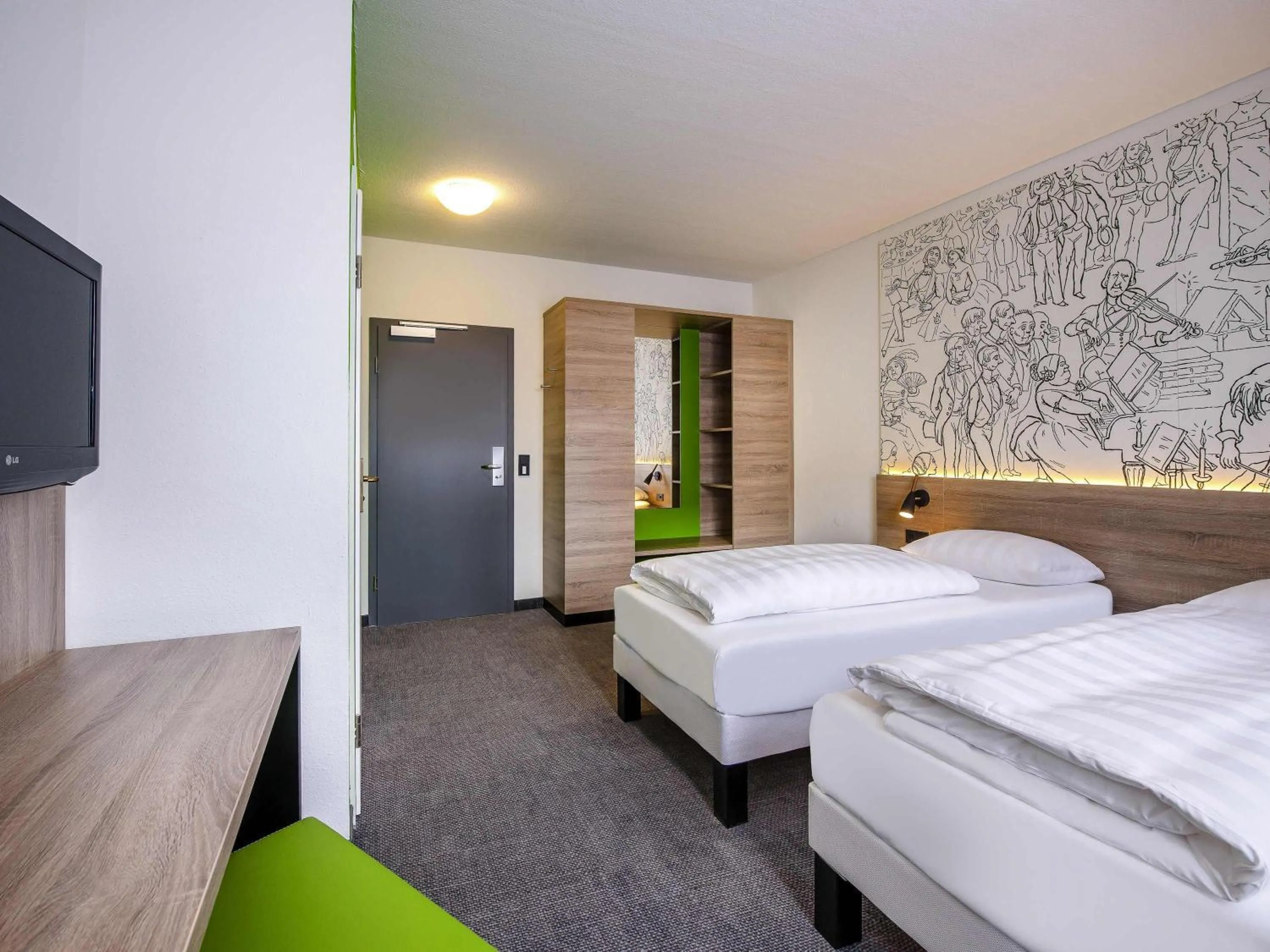 Bedroom, Bed in ibis Styles Halle