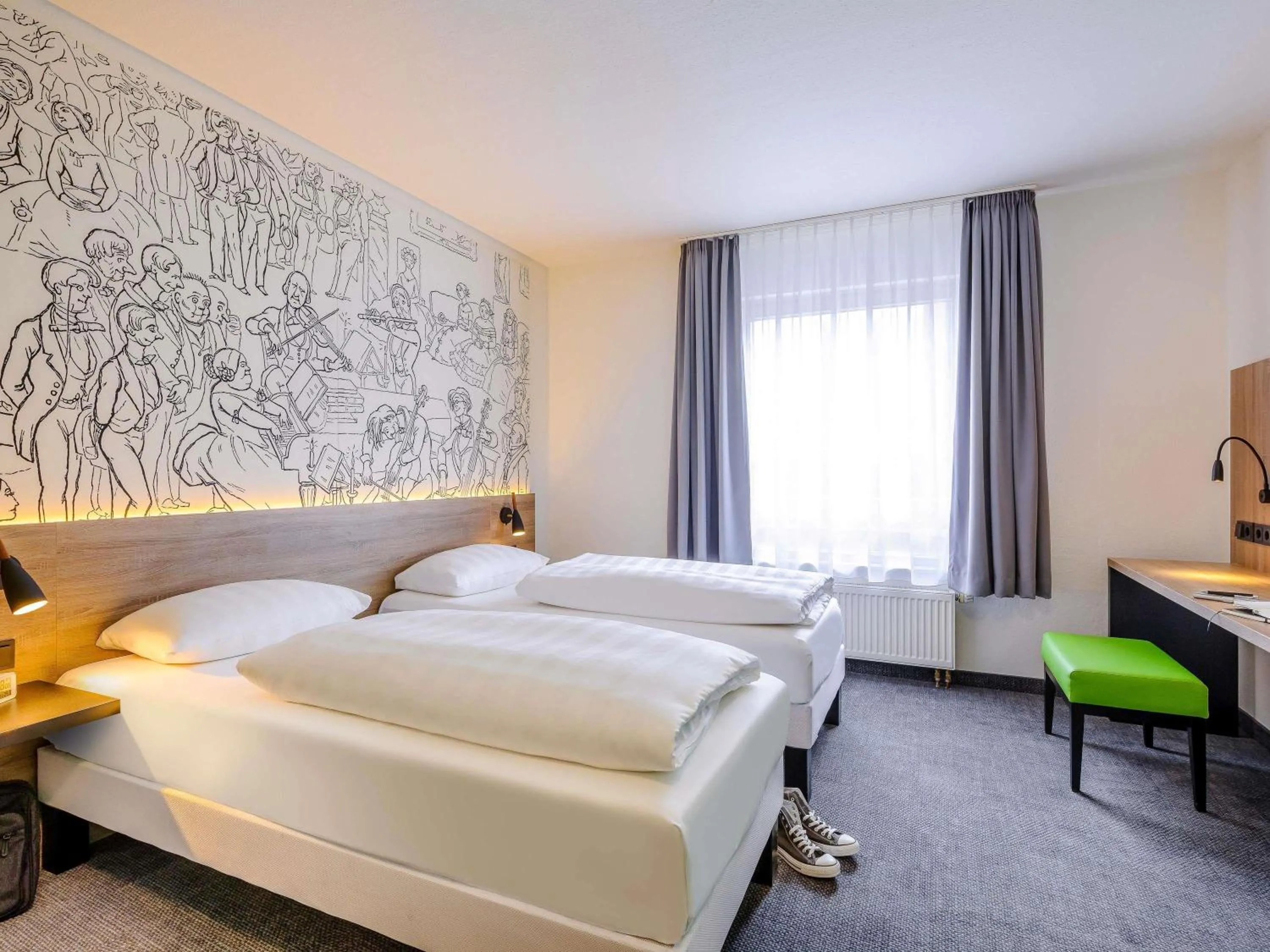 Bedroom, Bed in ibis Styles Halle