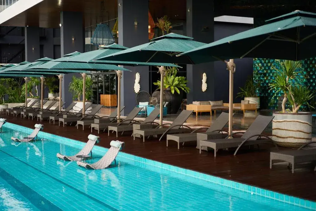 Swimming pool in The Reef Island Resort Mactan, Cebu Swimming pool in The Reef Island Resort Mactan, Cebu