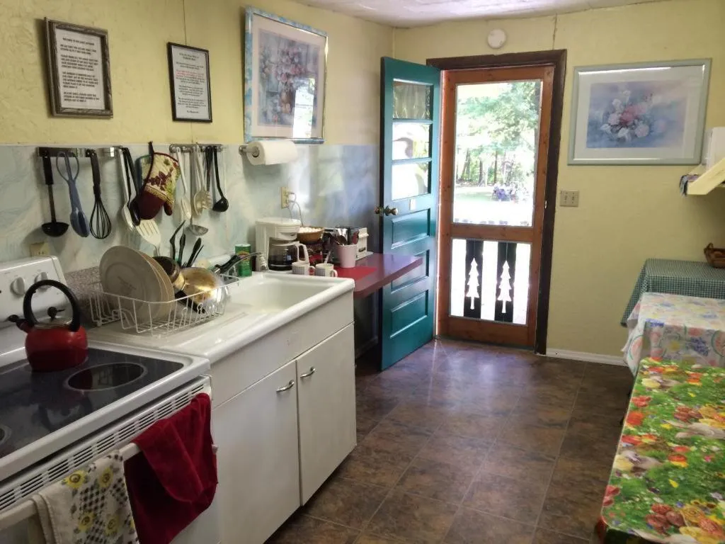 Communal kitchen in Brookside Motel & Cabins