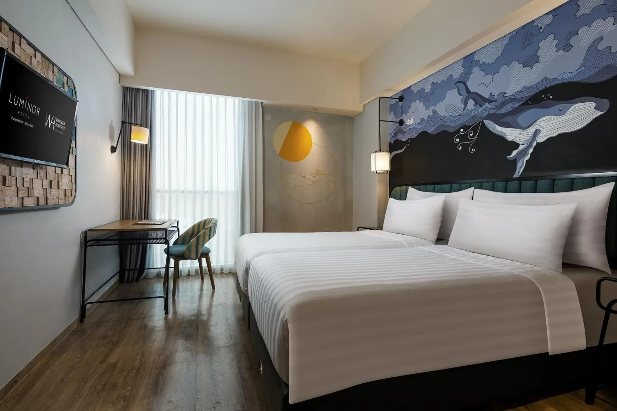 Deluxe Twin Room in Luminor Hotel Purwokerto By WH Deluxe Twin Room in Luminor Hotel Purwokerto By WH