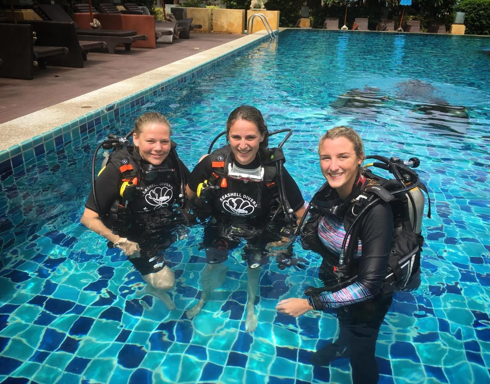 group of guests in Seashell Resort Hostel Koh Tao