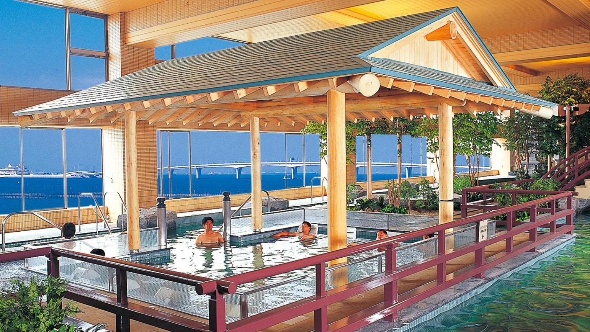 Hot Spring Bath in Ryugujo Spa Hotel Mikazuki Fujimitei