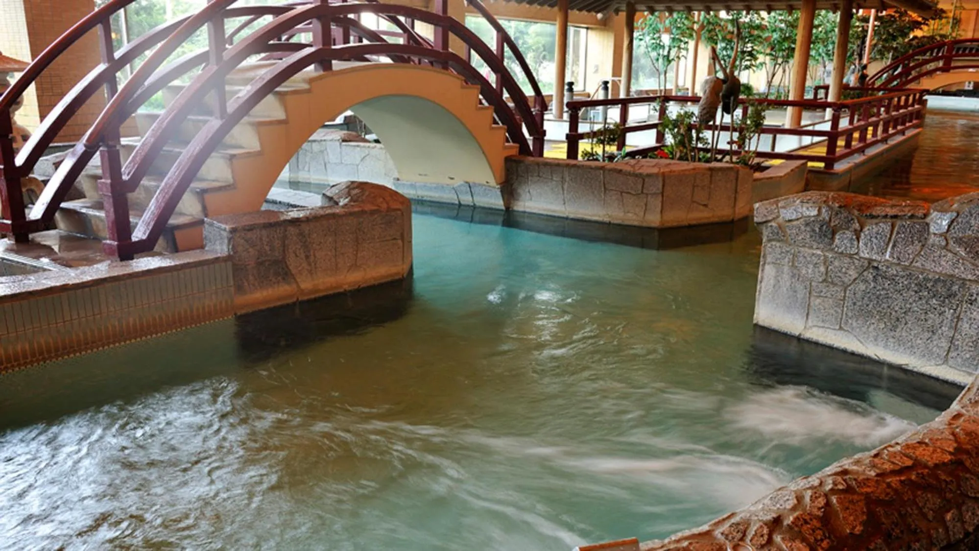 Hot Spring Bath in Ryugujo Spa Hotel Mikazuki Fujimitei