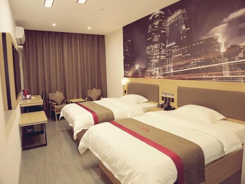 Bed in Thank Inn Chain Hotel Jiangsu Suzhou Taihu Lake Dongshan Town