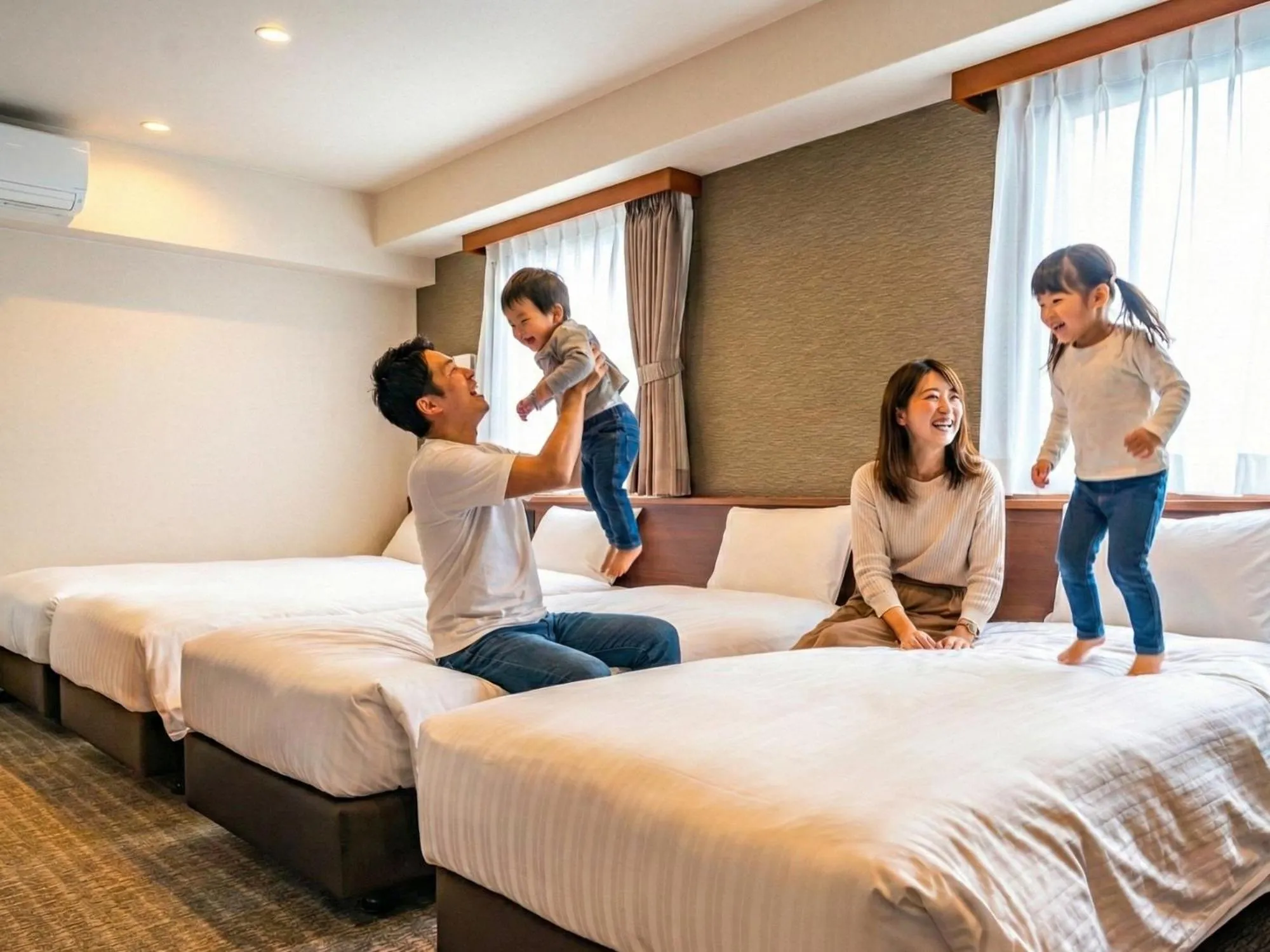 People, Bed in Bande Hotel Tenpozan Higashi