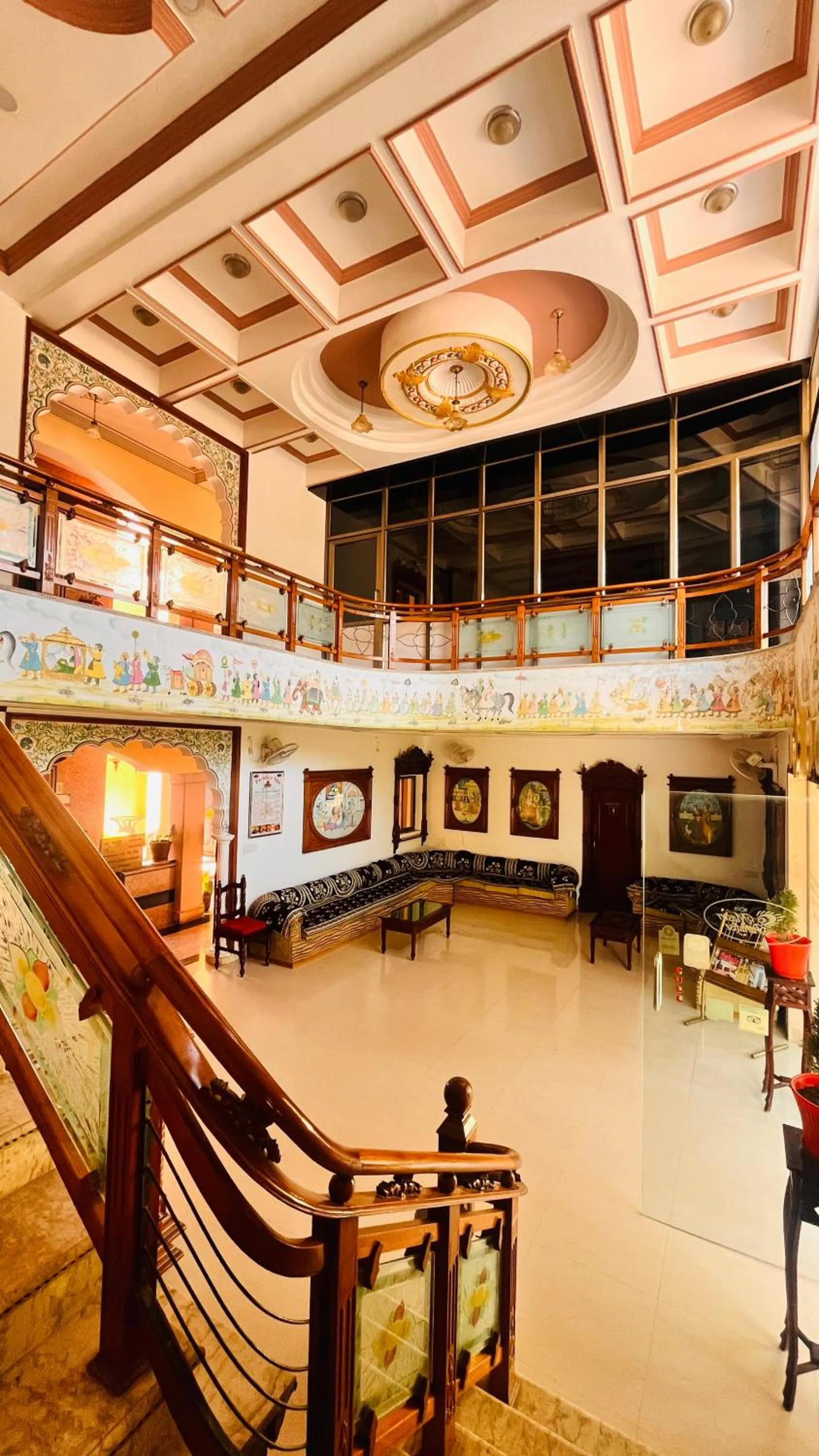 Seating area in Hotel Master Paradise, Pushkar, Rajasthan , INDIA