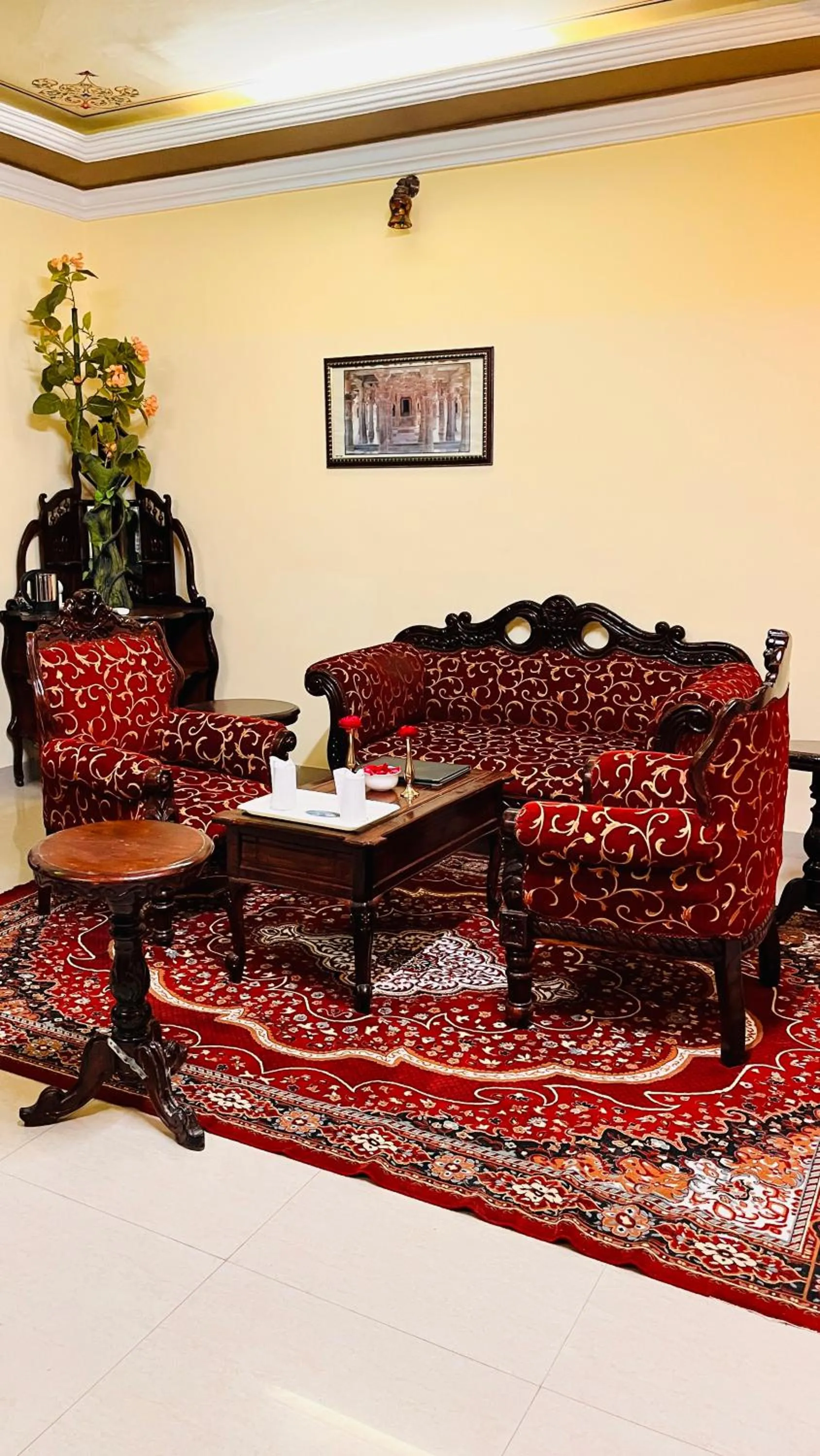 Seating area in Hotel Master Paradise, Pushkar, Rajasthan , INDIA