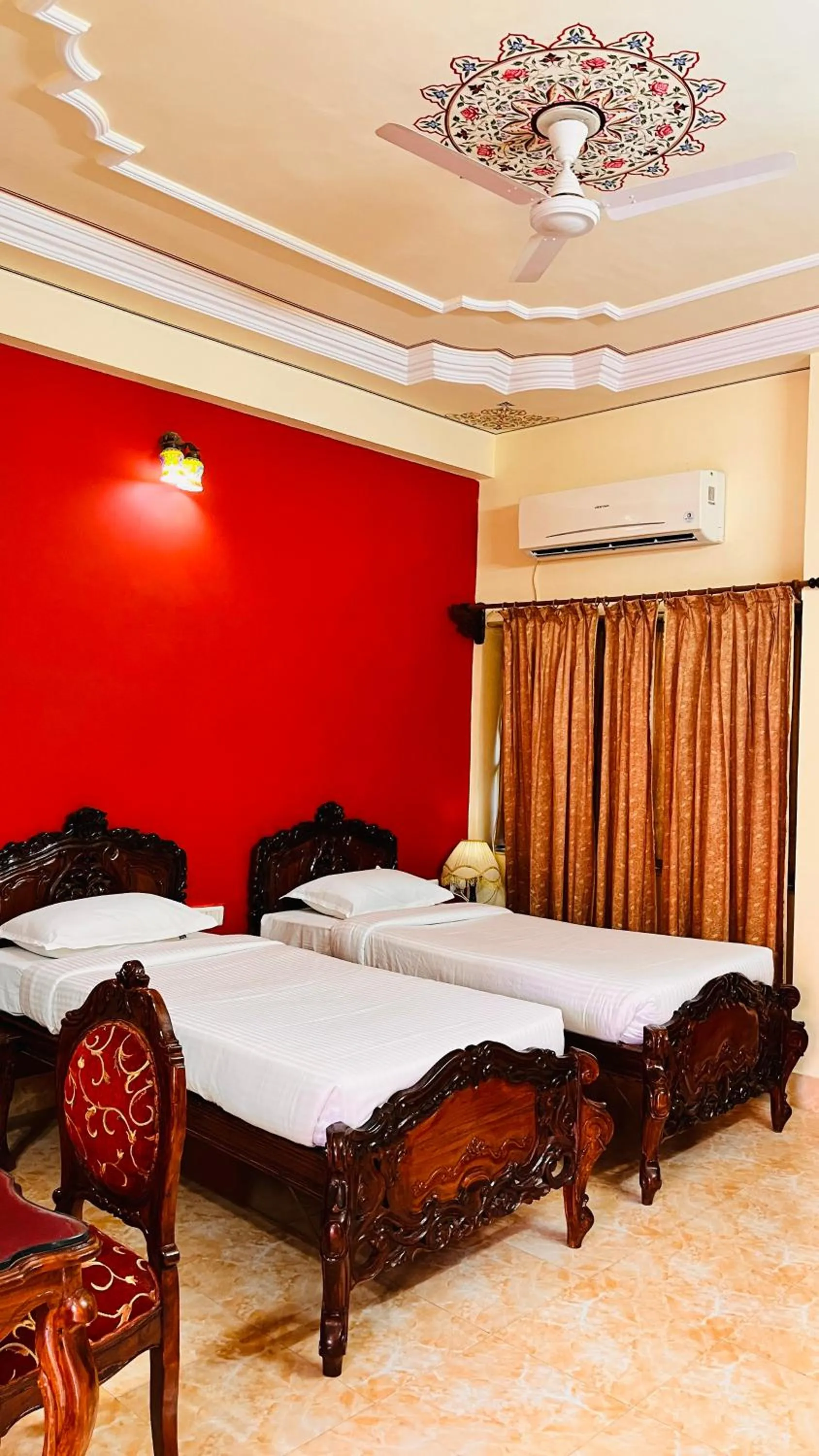 Bed in Hotel Master Paradise, Pushkar, Rajasthan , INDIA