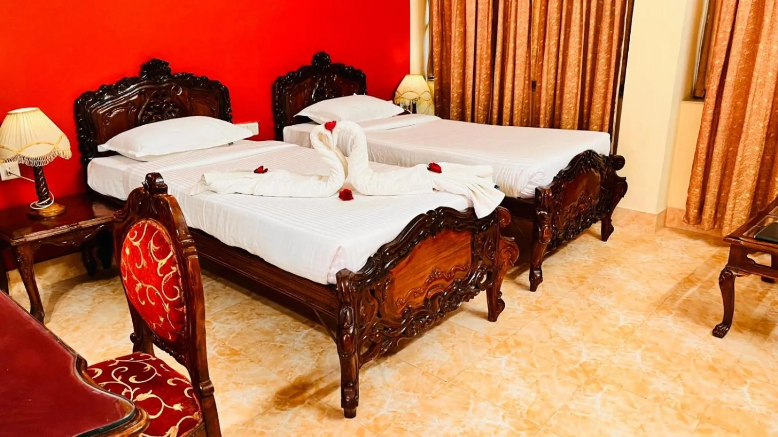 Bed in Hotel Master Paradise, Pushkar, Rajasthan , INDIA
