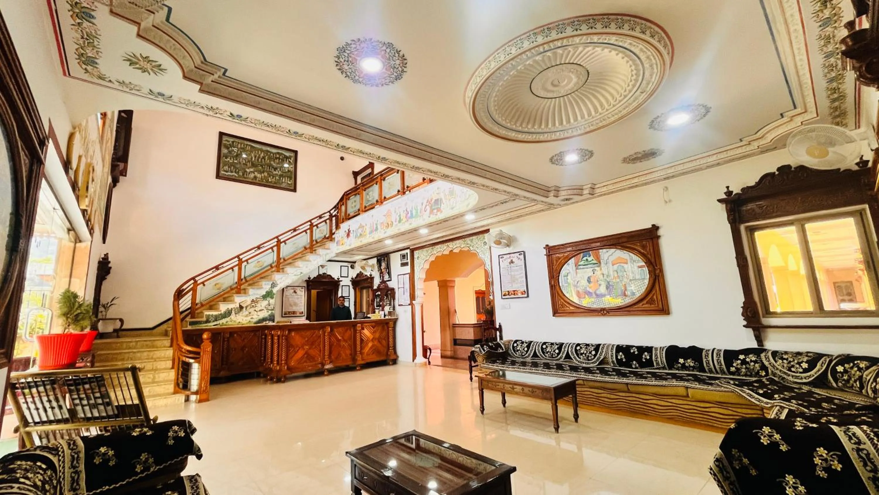Lobby or reception in Hotel Master Paradise, Pushkar, Rajasthan , INDIA