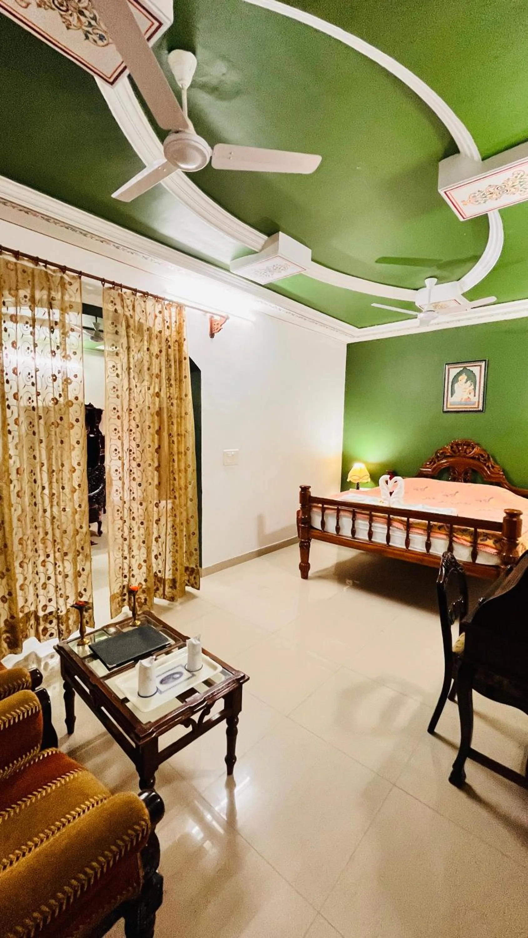 Living room, Bed in Hotel Master Paradise, Pushkar, Rajasthan , INDIA