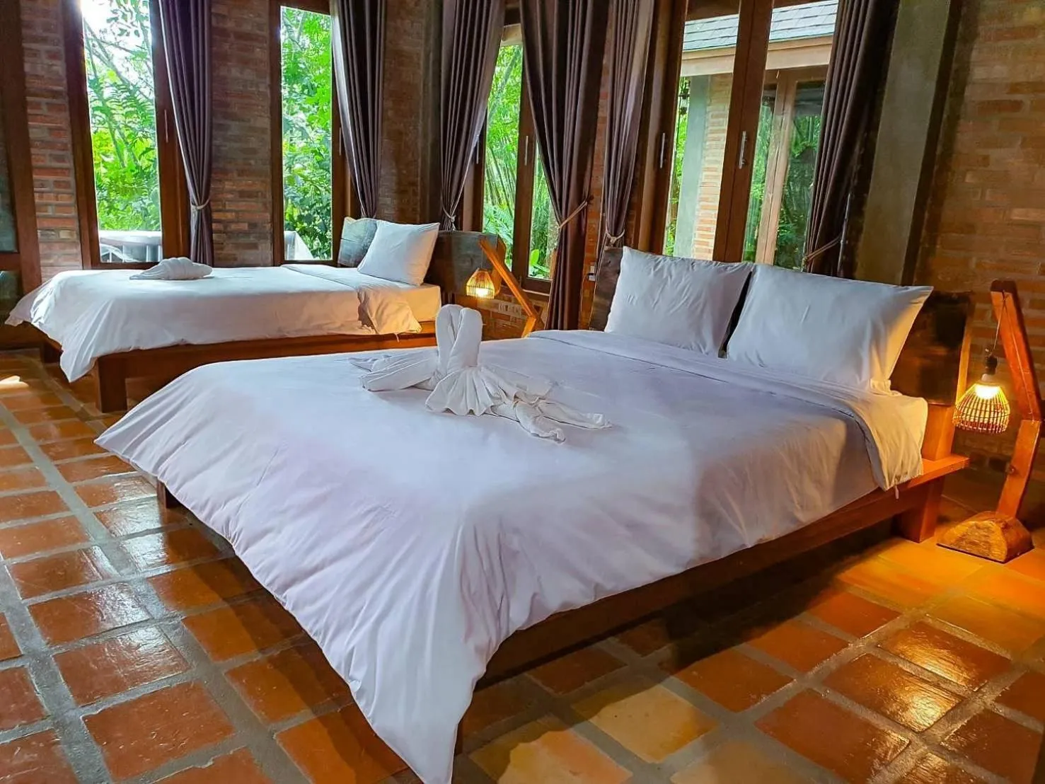 Bed in Kung Nok Tha Resort Nakhon Si Thammarat