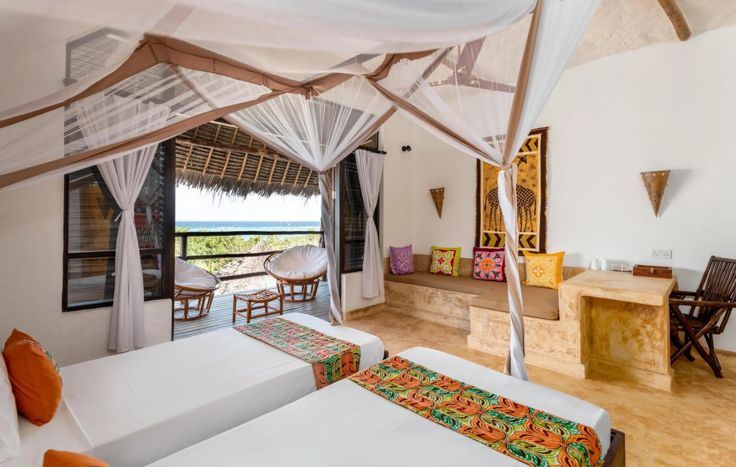 Bed in Sunshine Bay Hotel Zanzibar