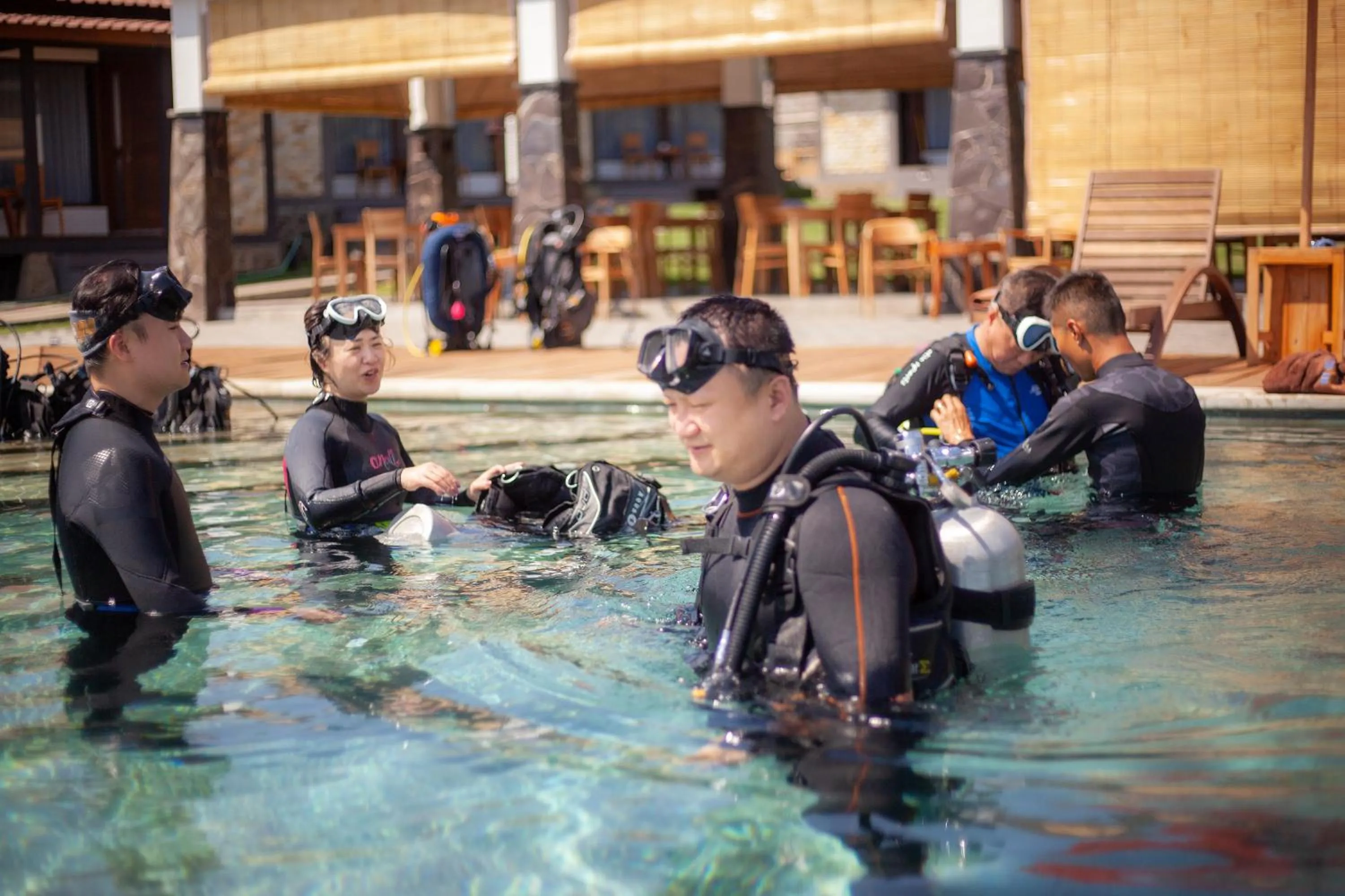 People in Hi Blue Bali Melasti Dive Resort