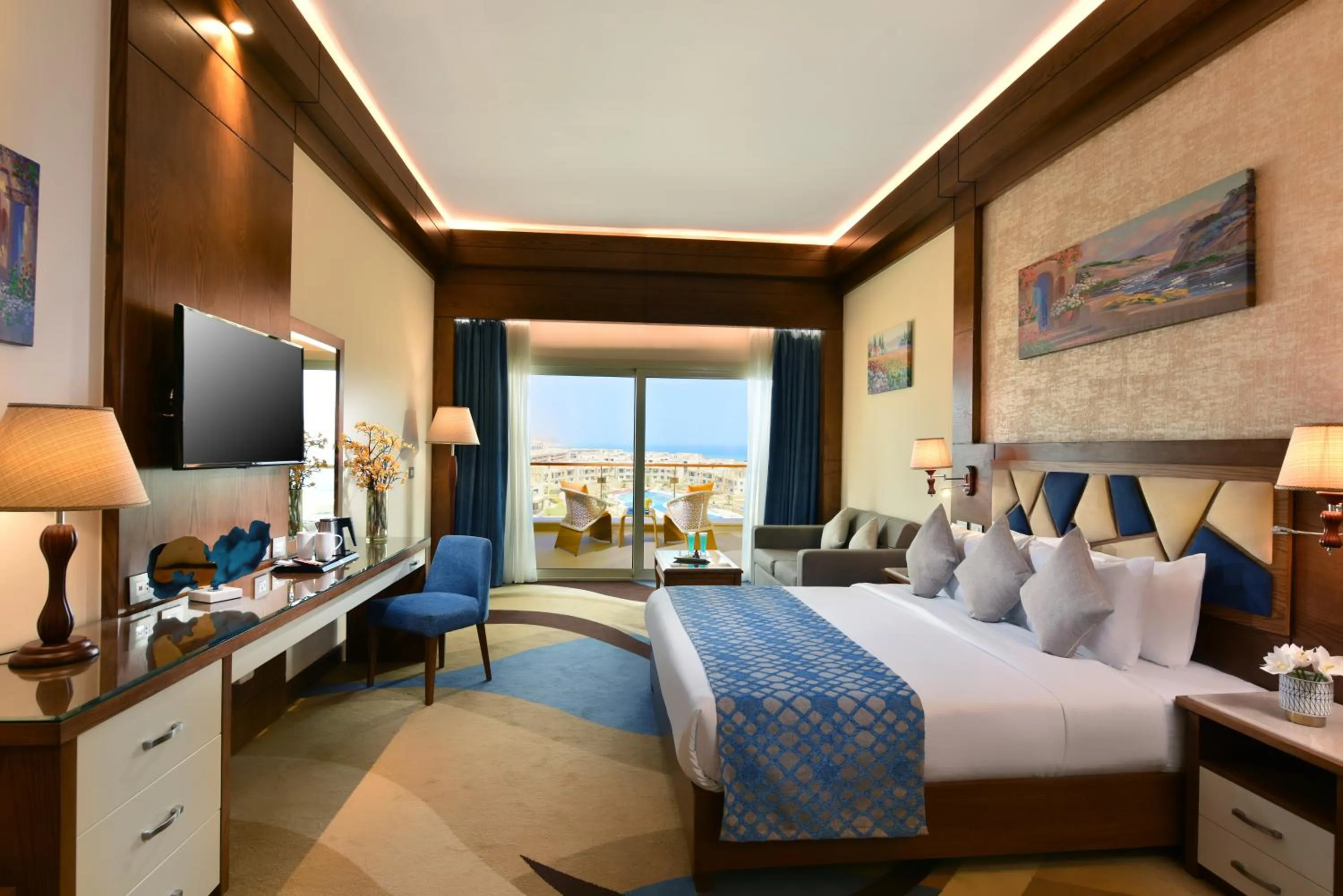 View (from property/room), Bed in Tolip Resort El Galala Majestic