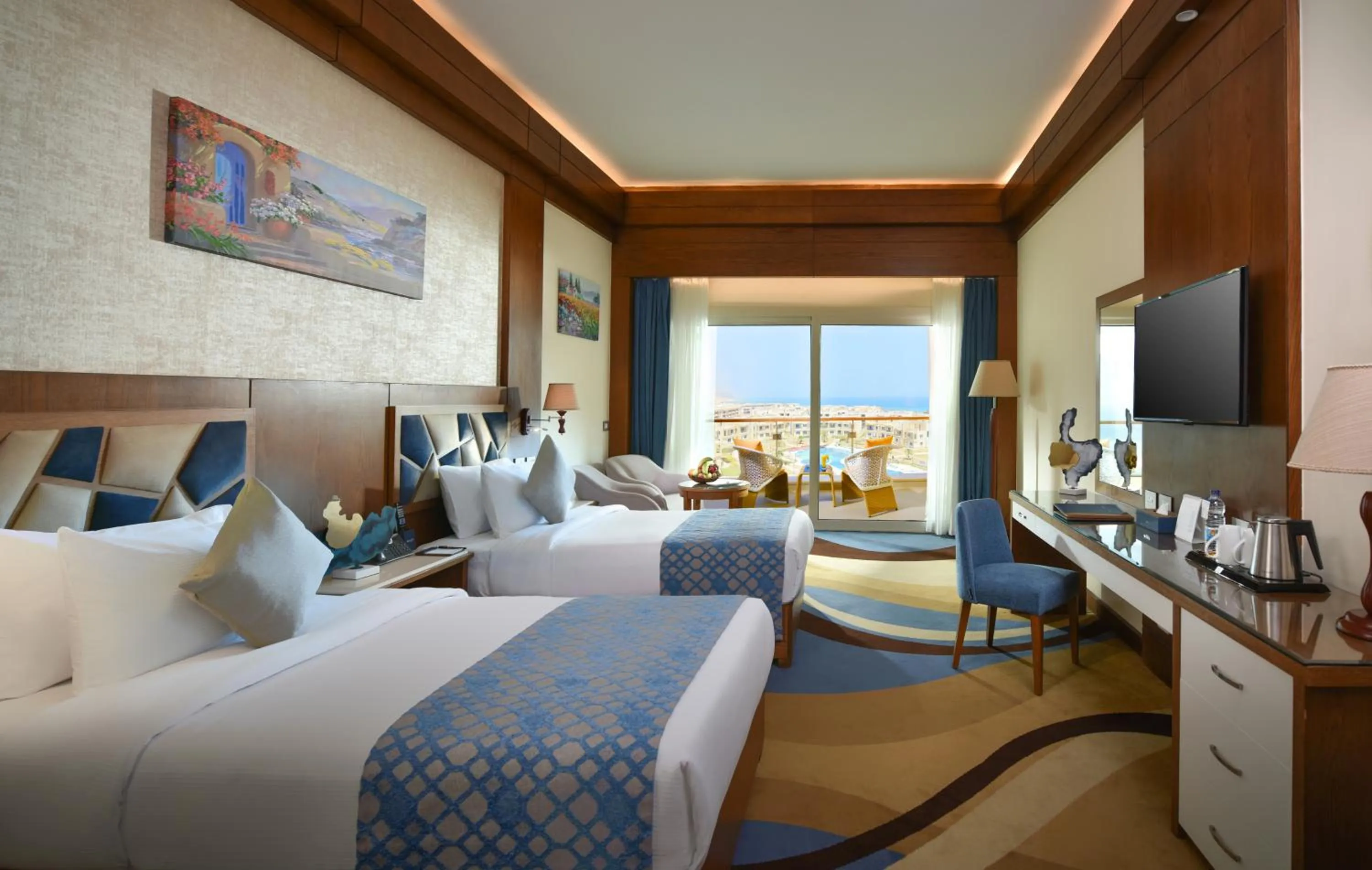 View (from property/room), Bed in Tolip Resort El Galala Majestic