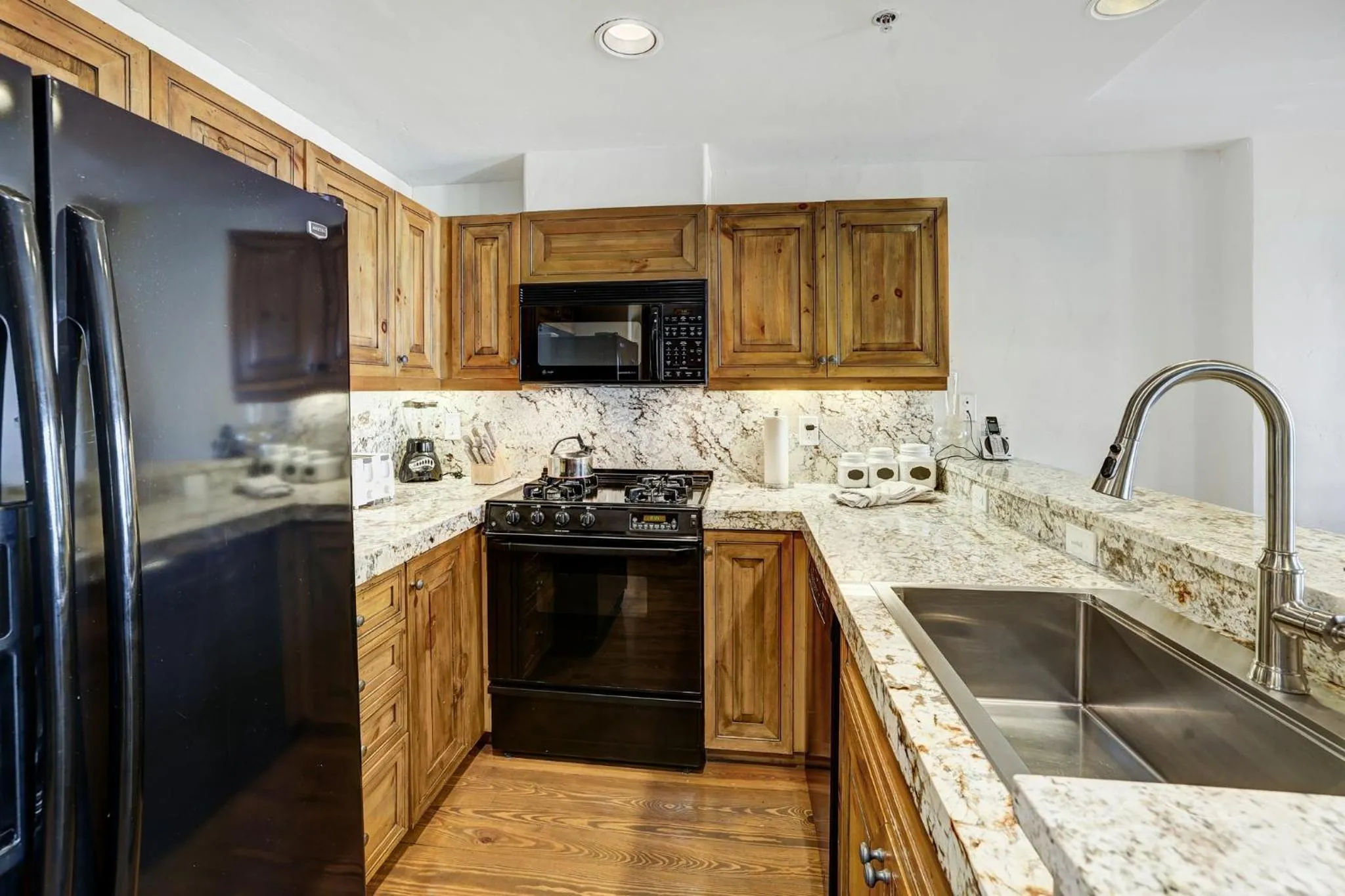 Communal kitchen in Beaver Creek Village by Vail Resorts