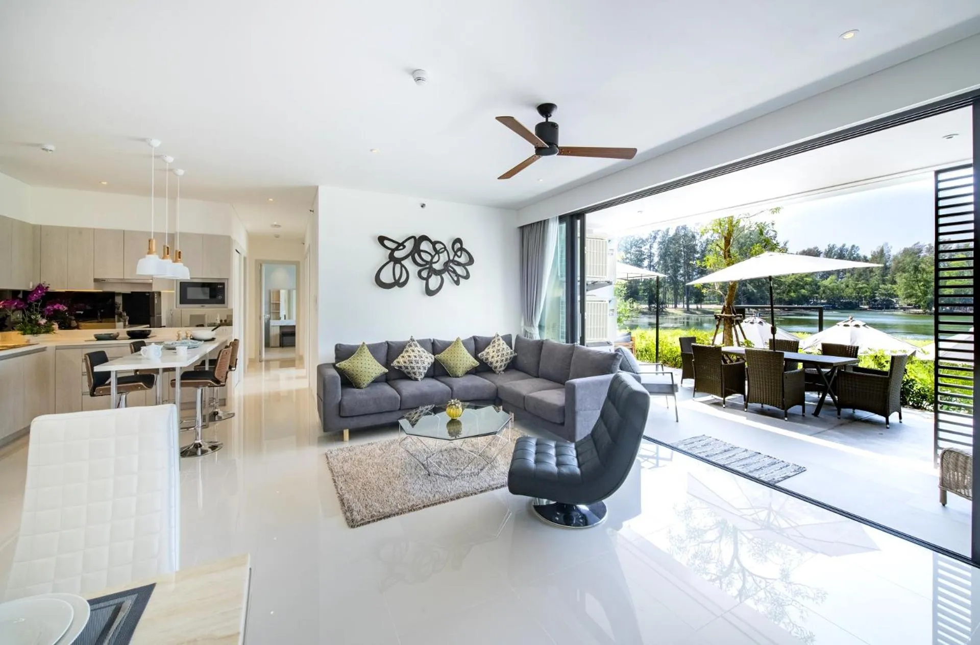 Living room in Cassia Residences by Laguna Phuket