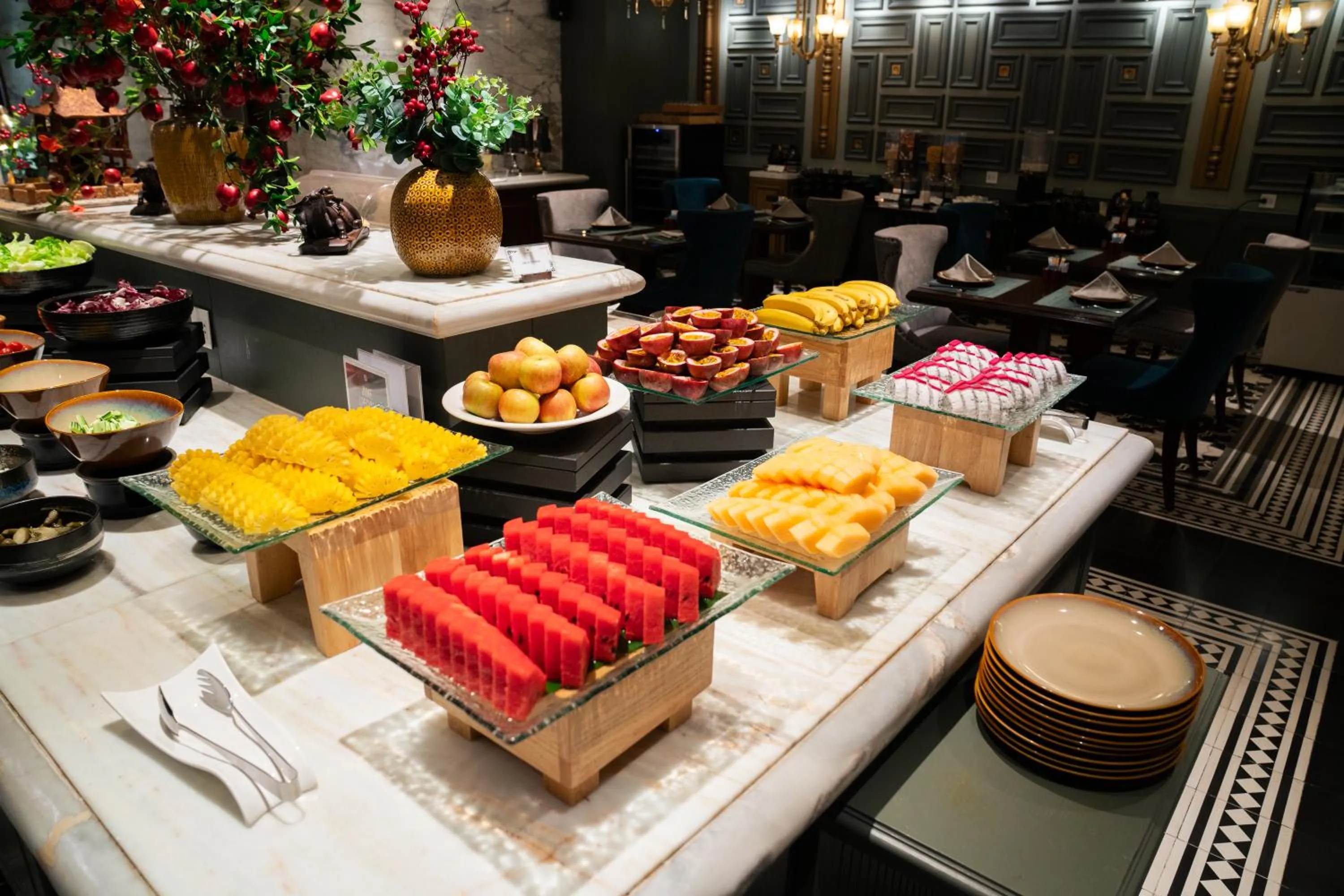 Buffet breakfast in Peridot Grand Luxury Boutique Hotel