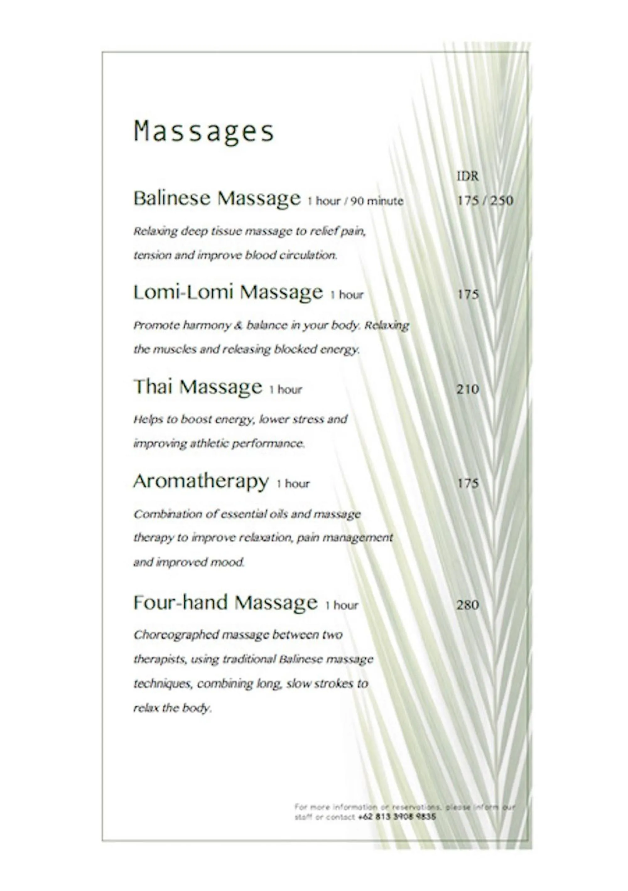 Massage in Villa Kaira Estate by Villas Direct Bali