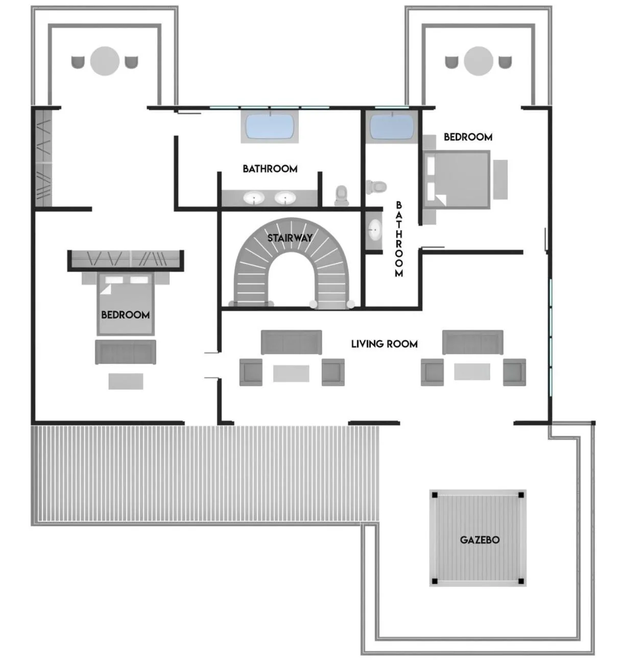 Floor plan in Villa Kaira Estate by Villas Direct Bali