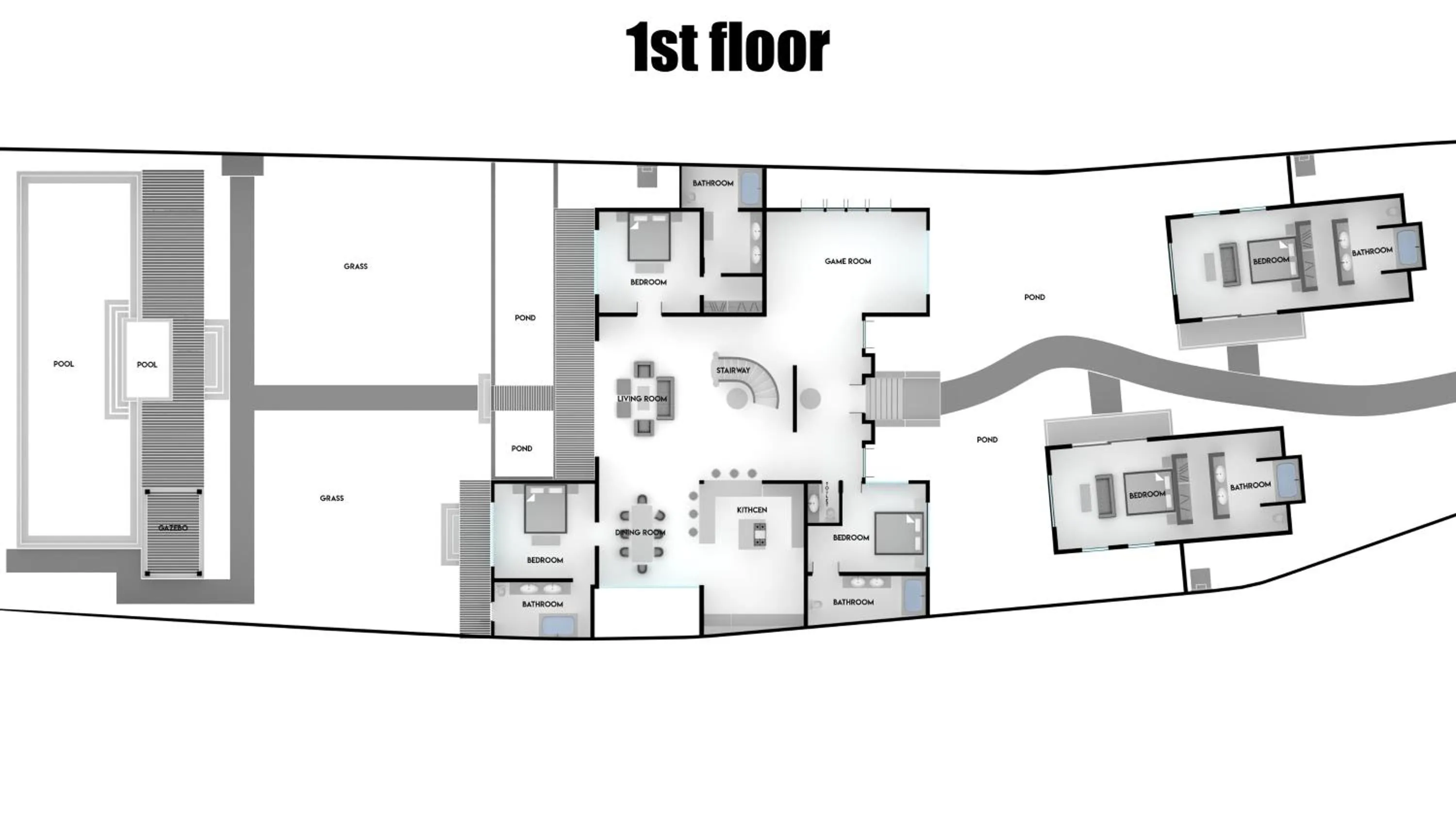 Floor plan in Villa Kaira Estate by Villas Direct Bali