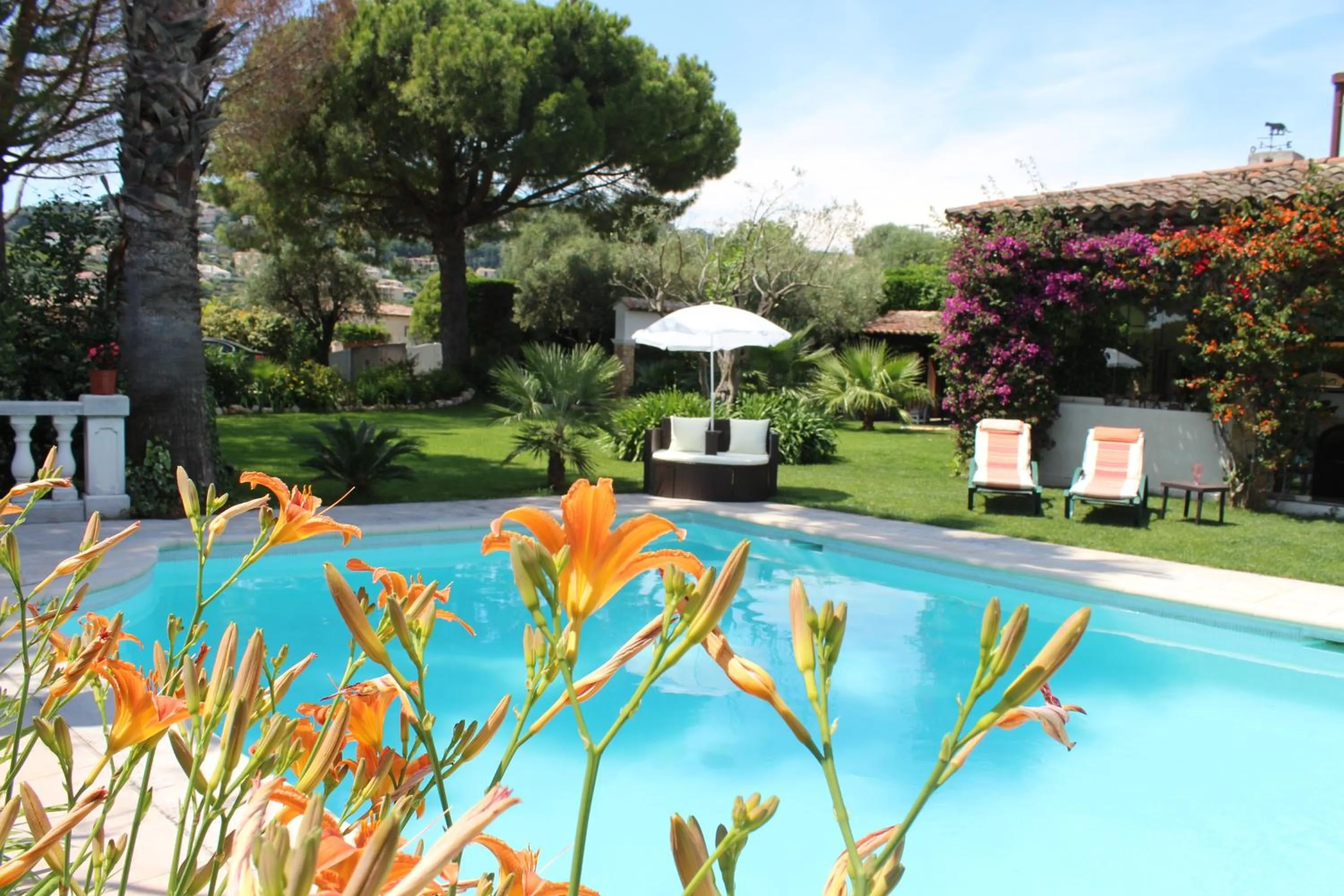 Pool view in La Villa Topi