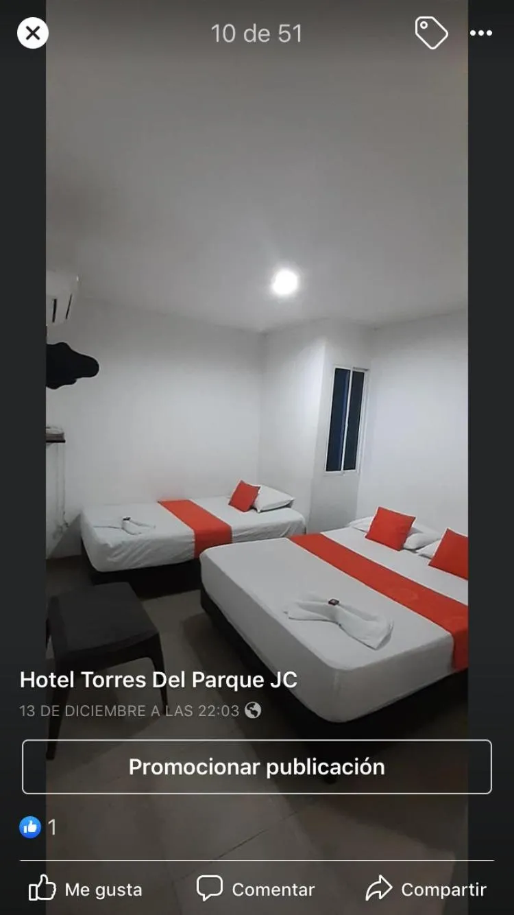 Bed in Hotel Torres del Parque No1