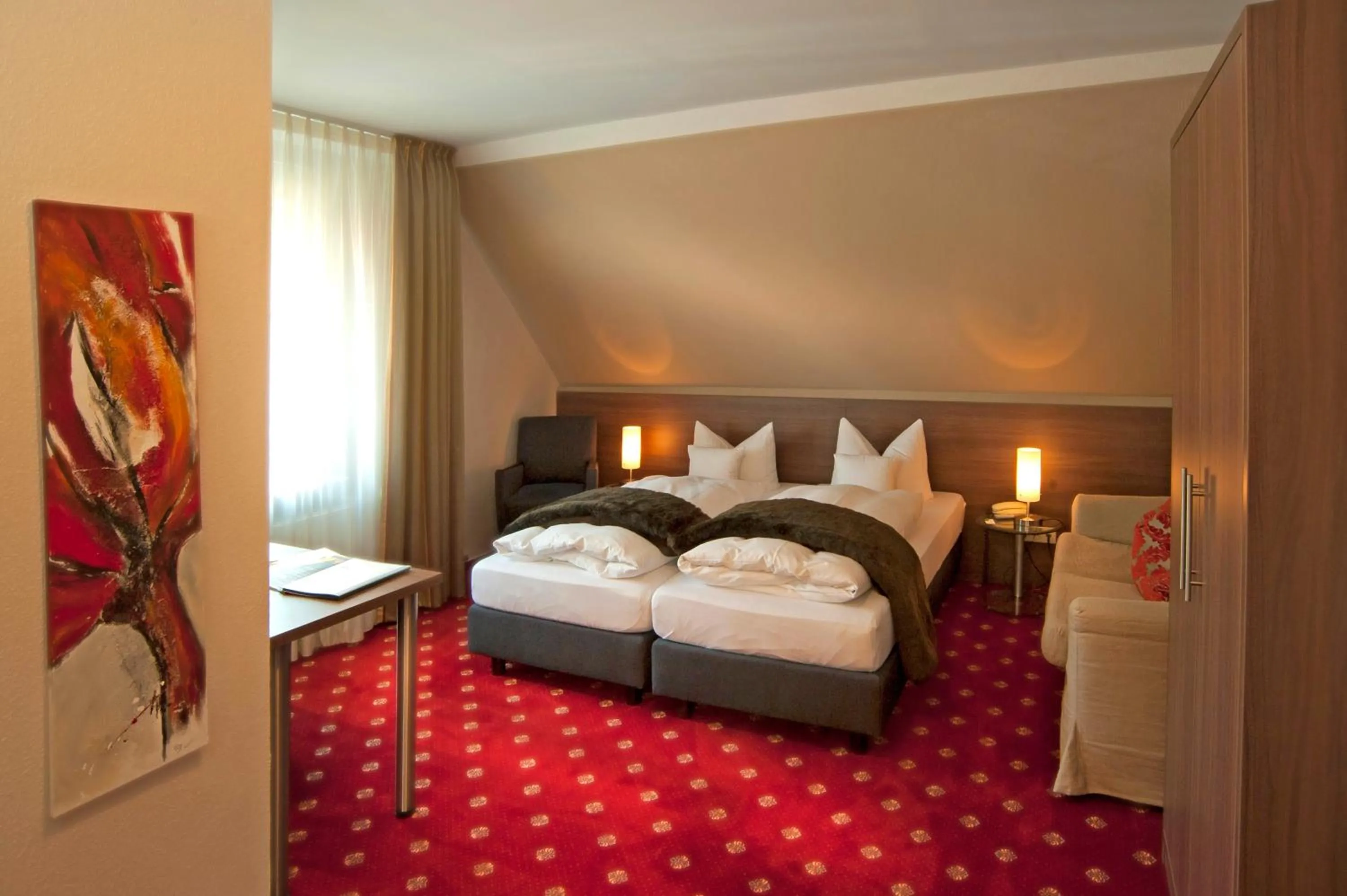 Photo of the whole room, Bed in Isselhorster Landhaus