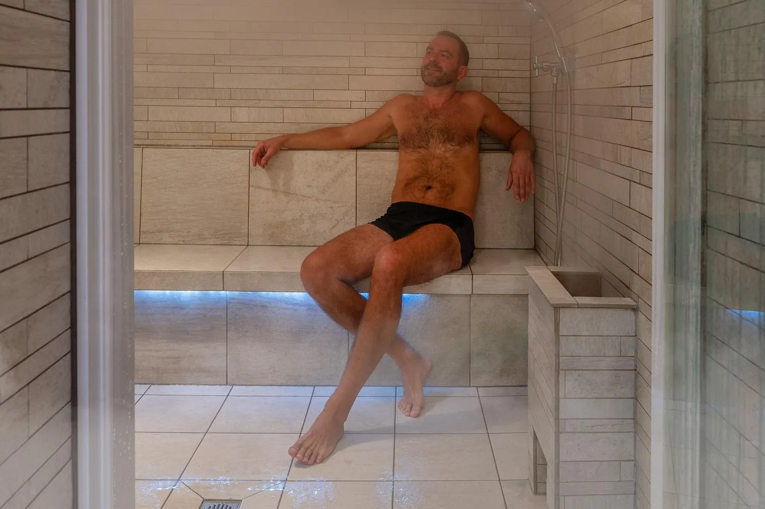 Sauna in Strandhotel Heringsdorf mit Soleaußenpool 30 Grad