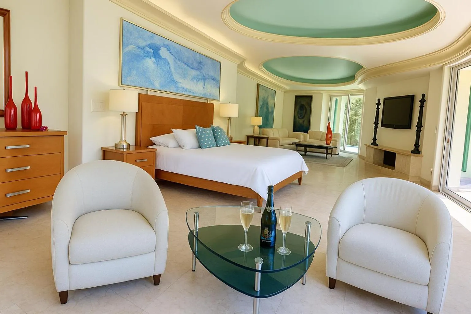 Bed in South Shore Villa Armonia Luxury Boutique