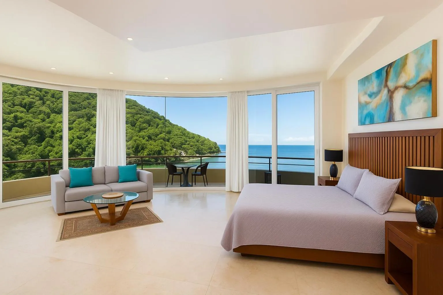 Bed in South Shore Villa Armonia Luxury Boutique