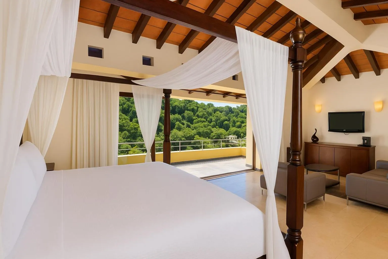 Bed in South Shore Villa Armonia Luxury Boutique