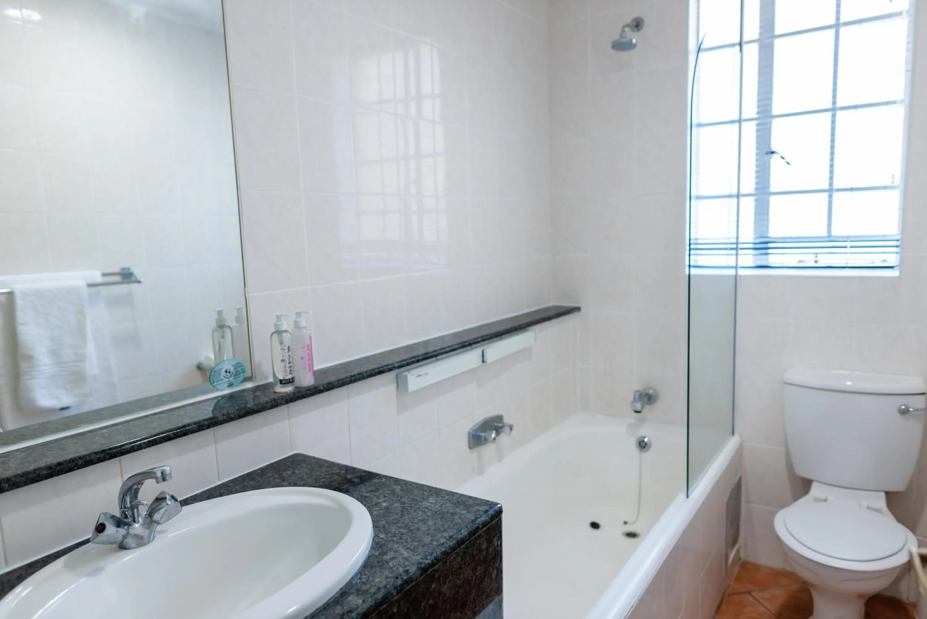 Shower in The Jack Rose Hotel, Rosebank, Gautrain