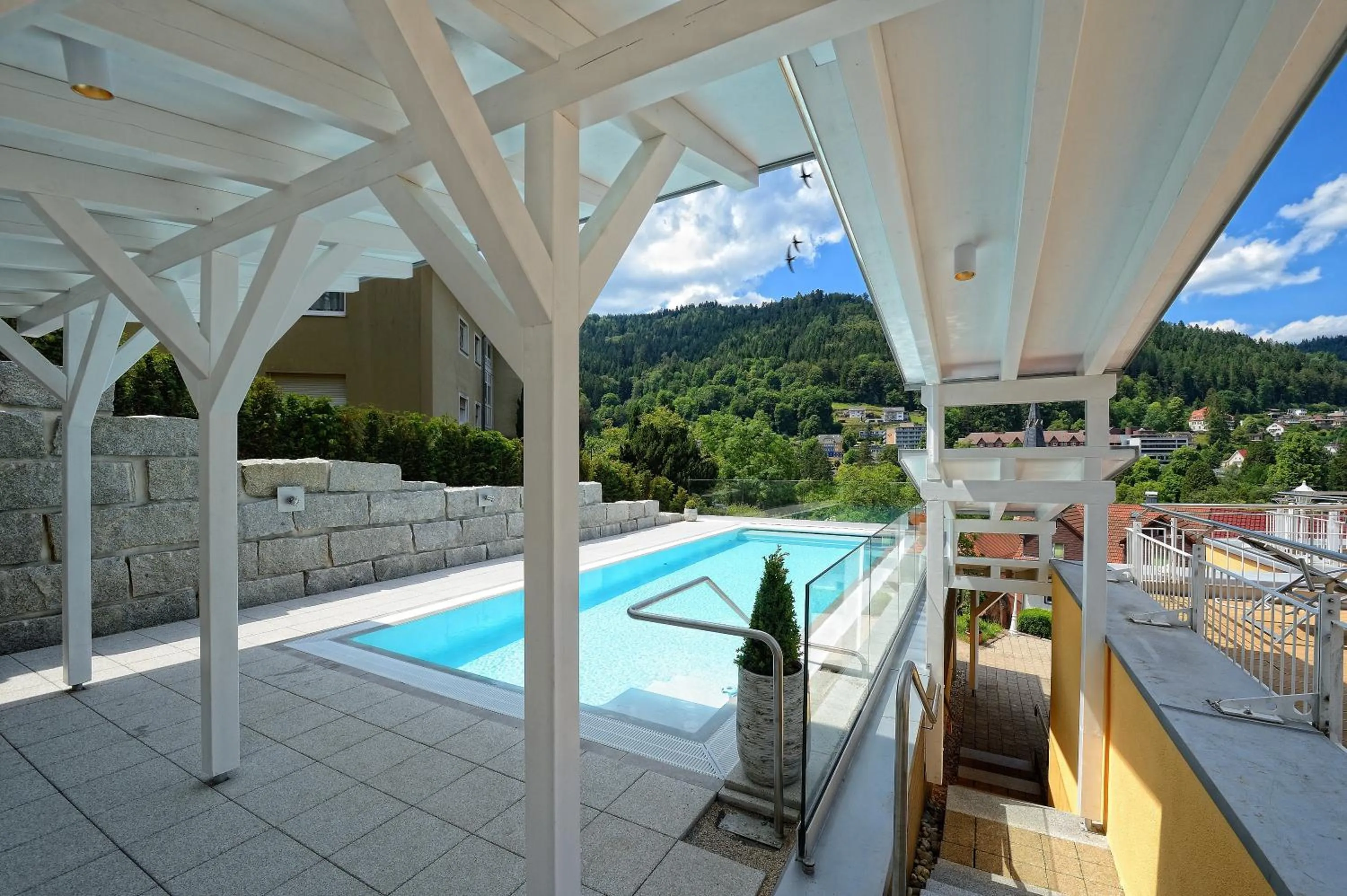 Pool view in Wellnesshotel Rothfuß mit Spa und 2 Schwimmbädern