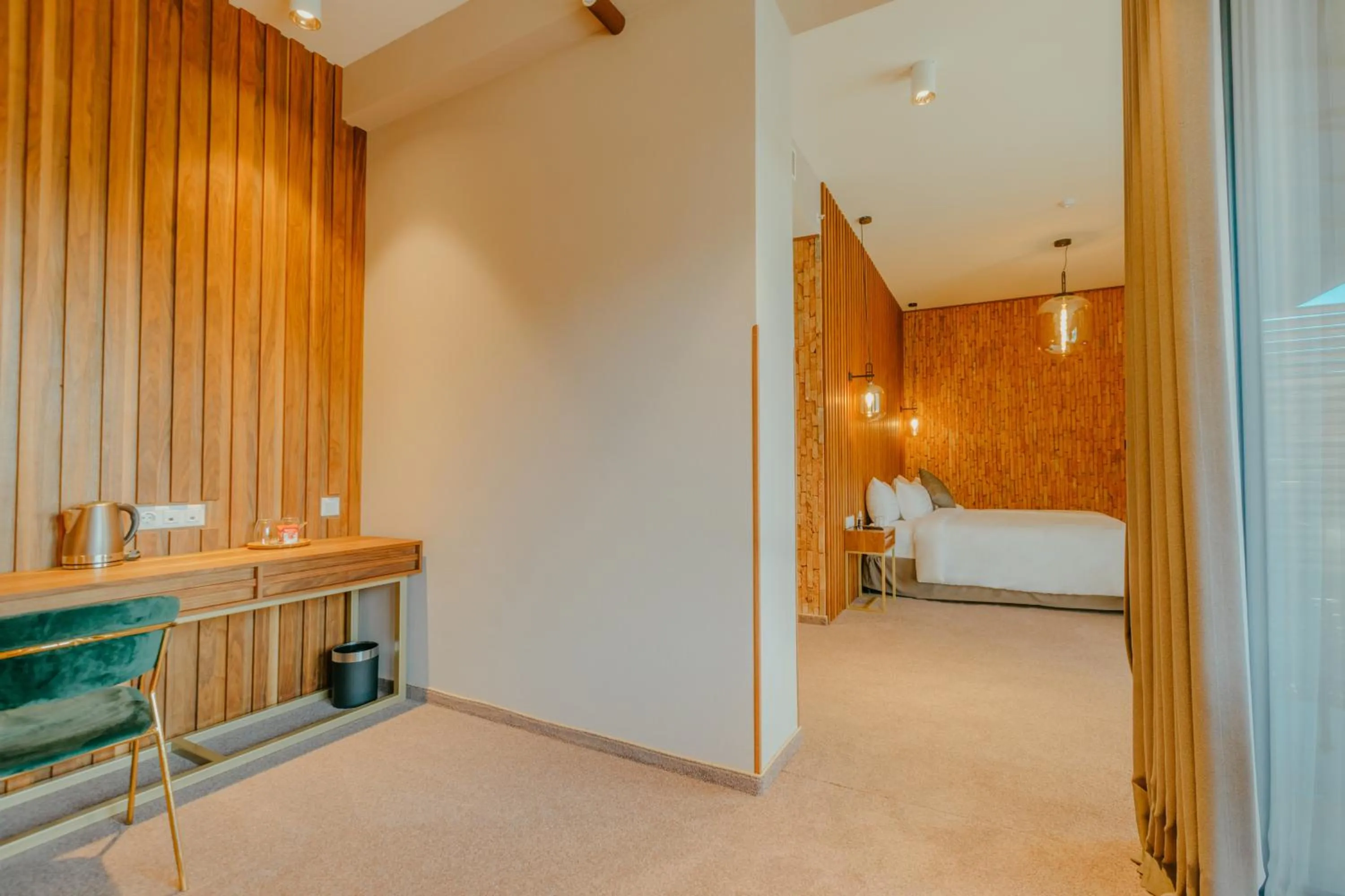 Seating area, Bed in Mtserlebi Resort