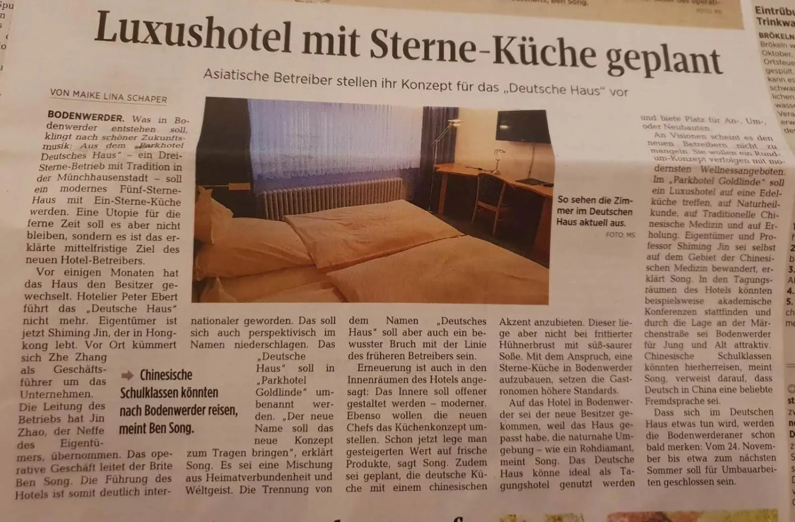 Bed in Parkhotel Goldlinde