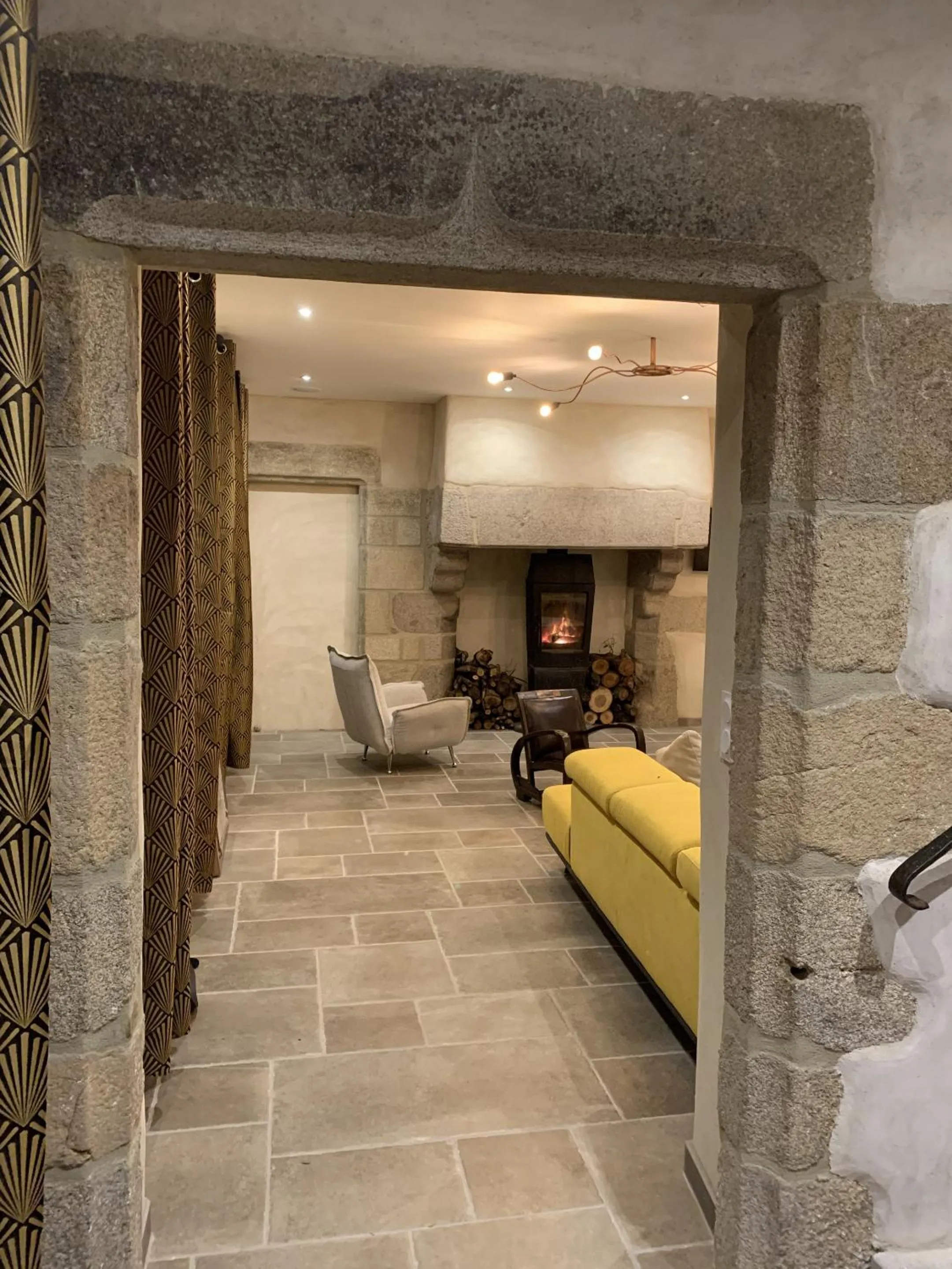 Living room, Bed in Les Villas d Onalou Kergastel