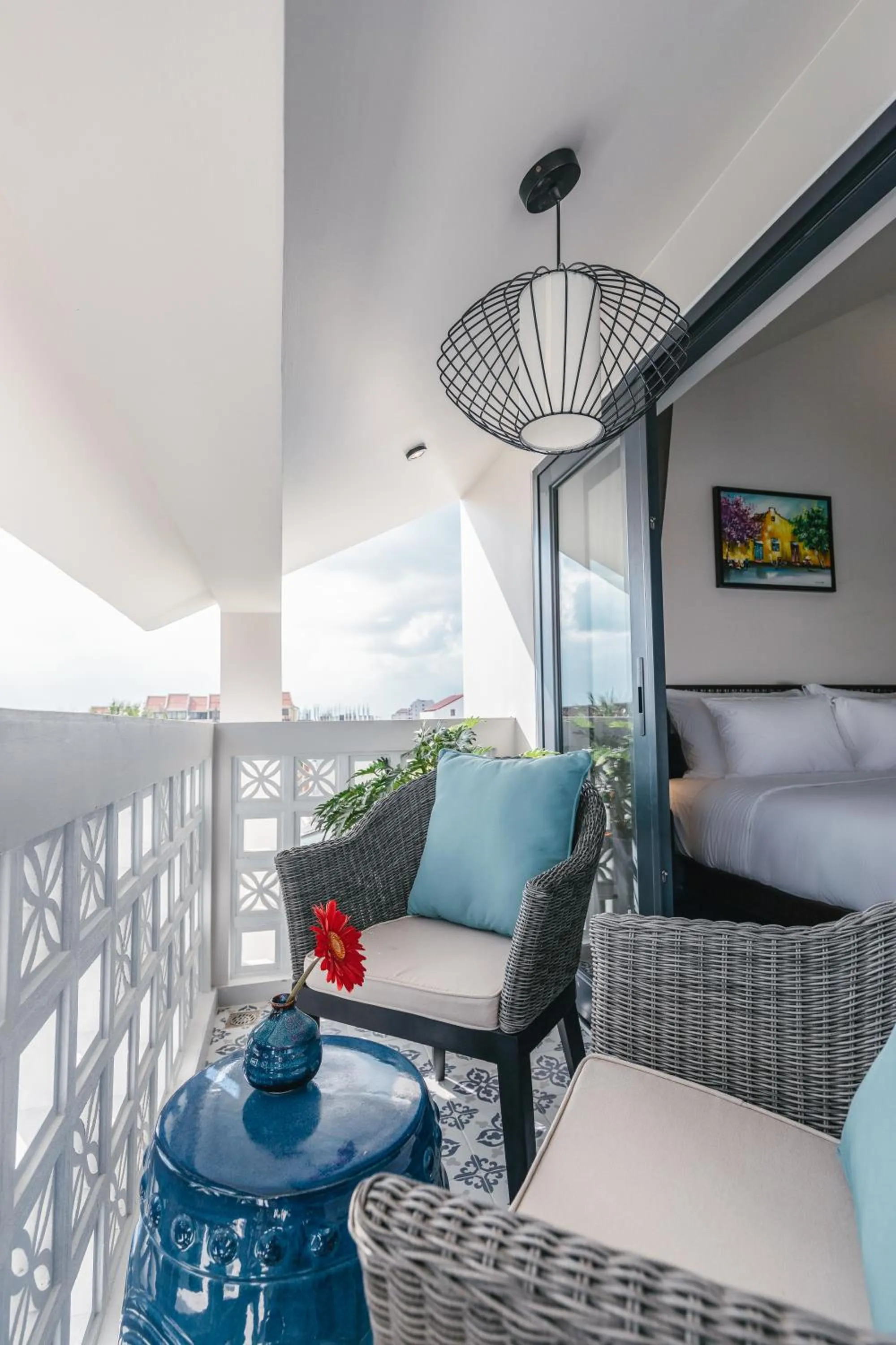 Balcony/Terrace, Bed in Volar de Faifo Villa