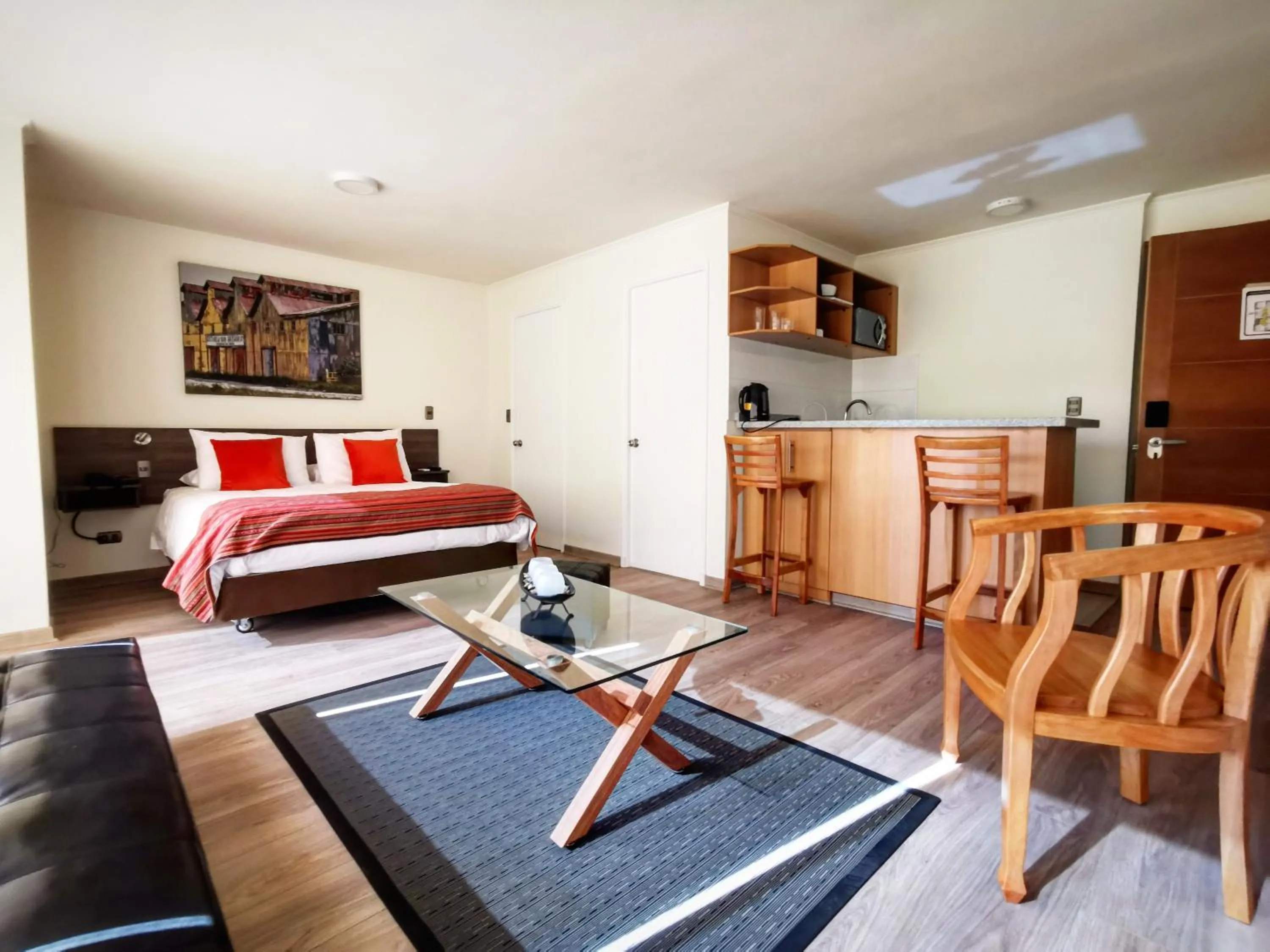 Kitchen or kitchenette, Bed in Apart Hotel Viva Providencia